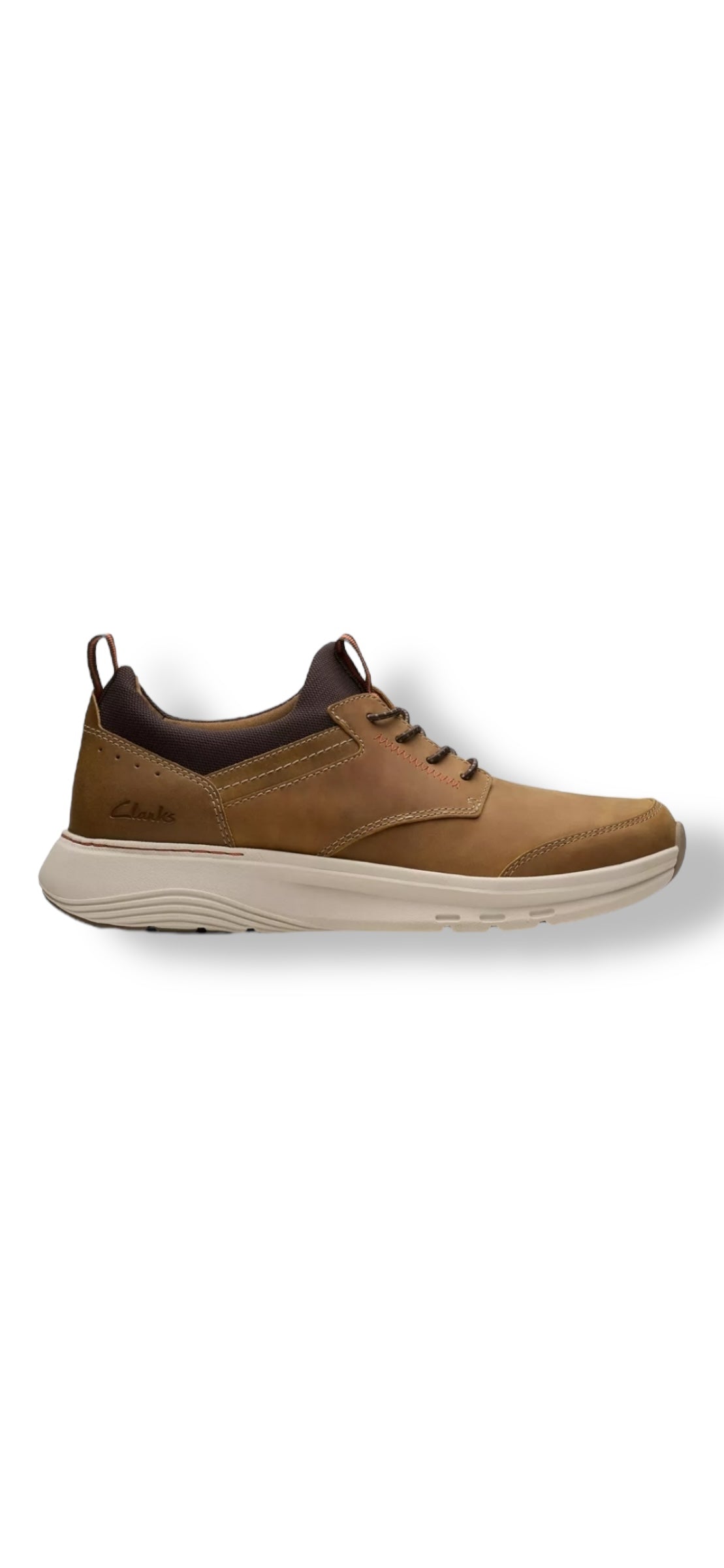 Clarks - Men’s dark tan leather shoe- Motion Trek EZ