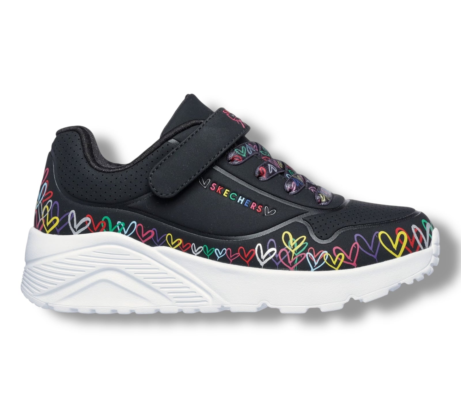 Skechers - Girls black/heart runner -Heart craze