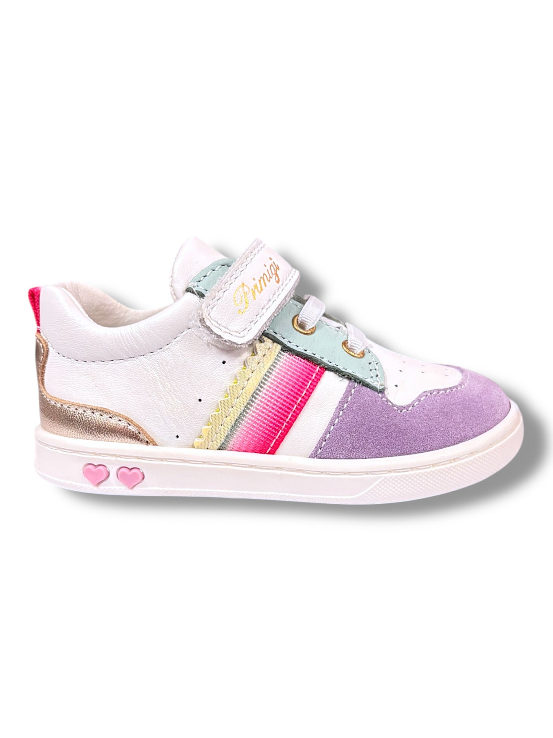 Primigi - Girls white/purple Velcro shoe - 1403211