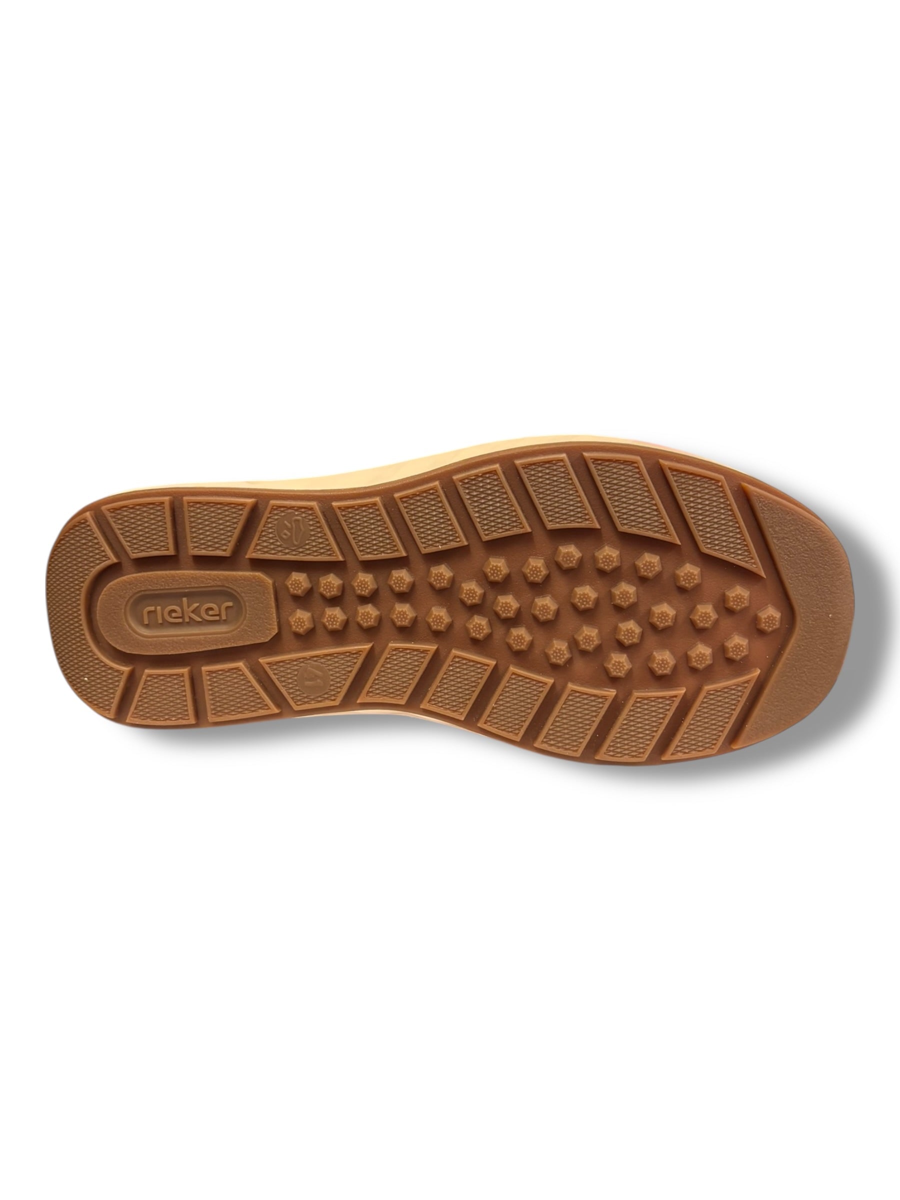 Rieker - Mens navy/brown lace - side zip shoe - 11504-14