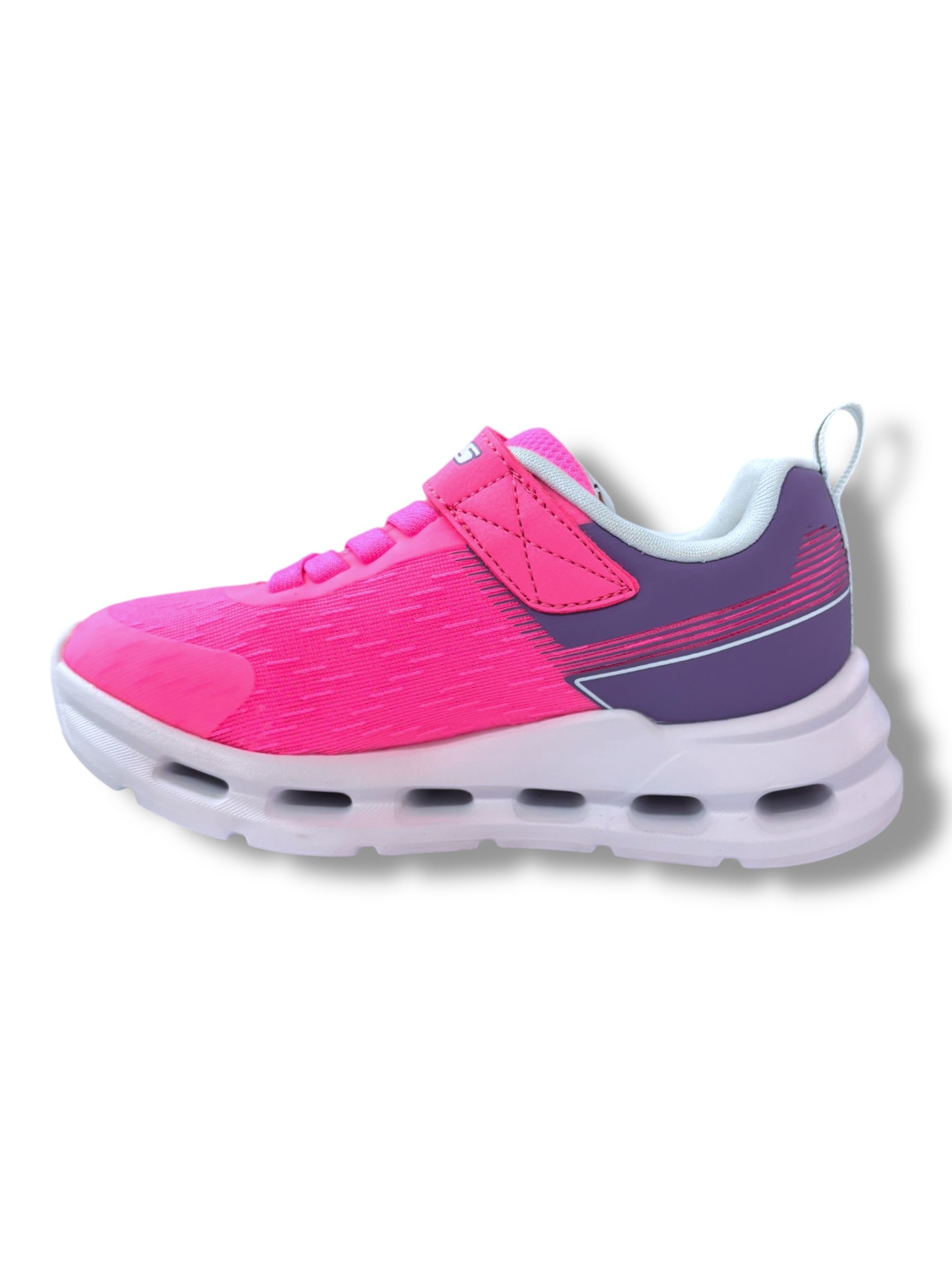 Skechers - Girls bright pink/purple lights runner - Glide-step lights