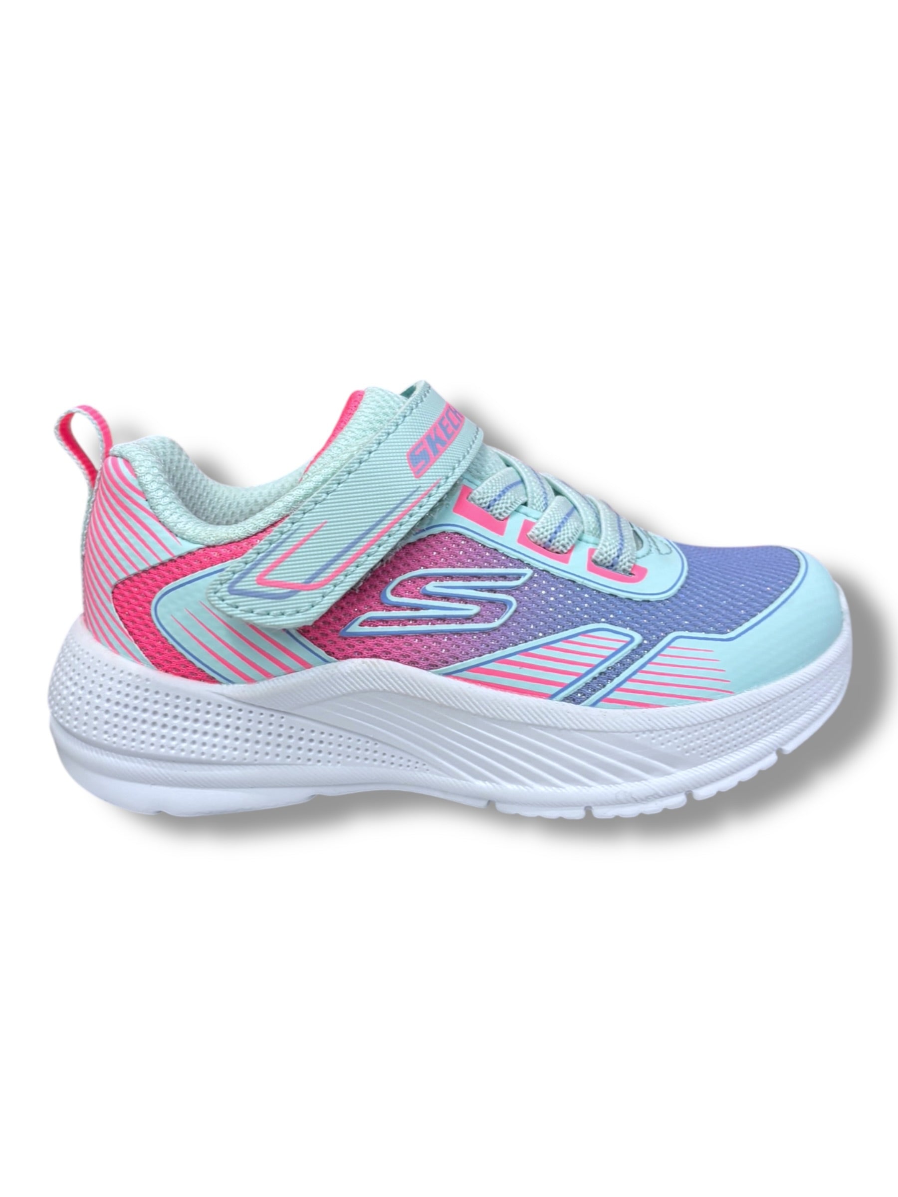 Skechers - Girls aqua/multi Velcro runner - Oasis point