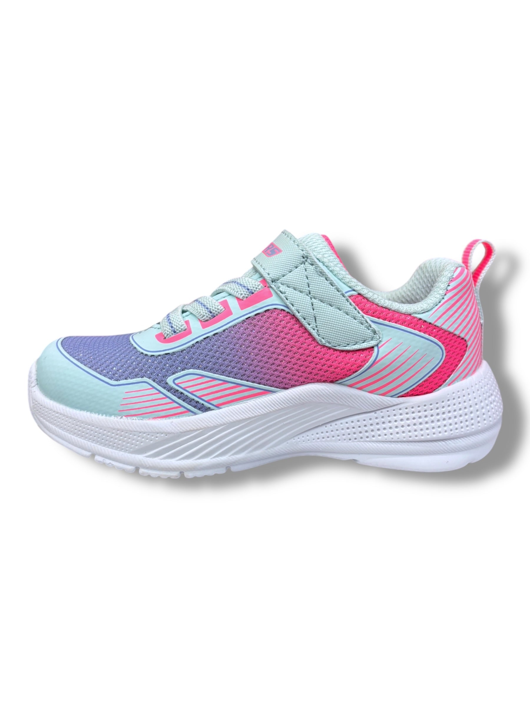 Skechers - Girls aqua/multi Velcro runner - Oasis point