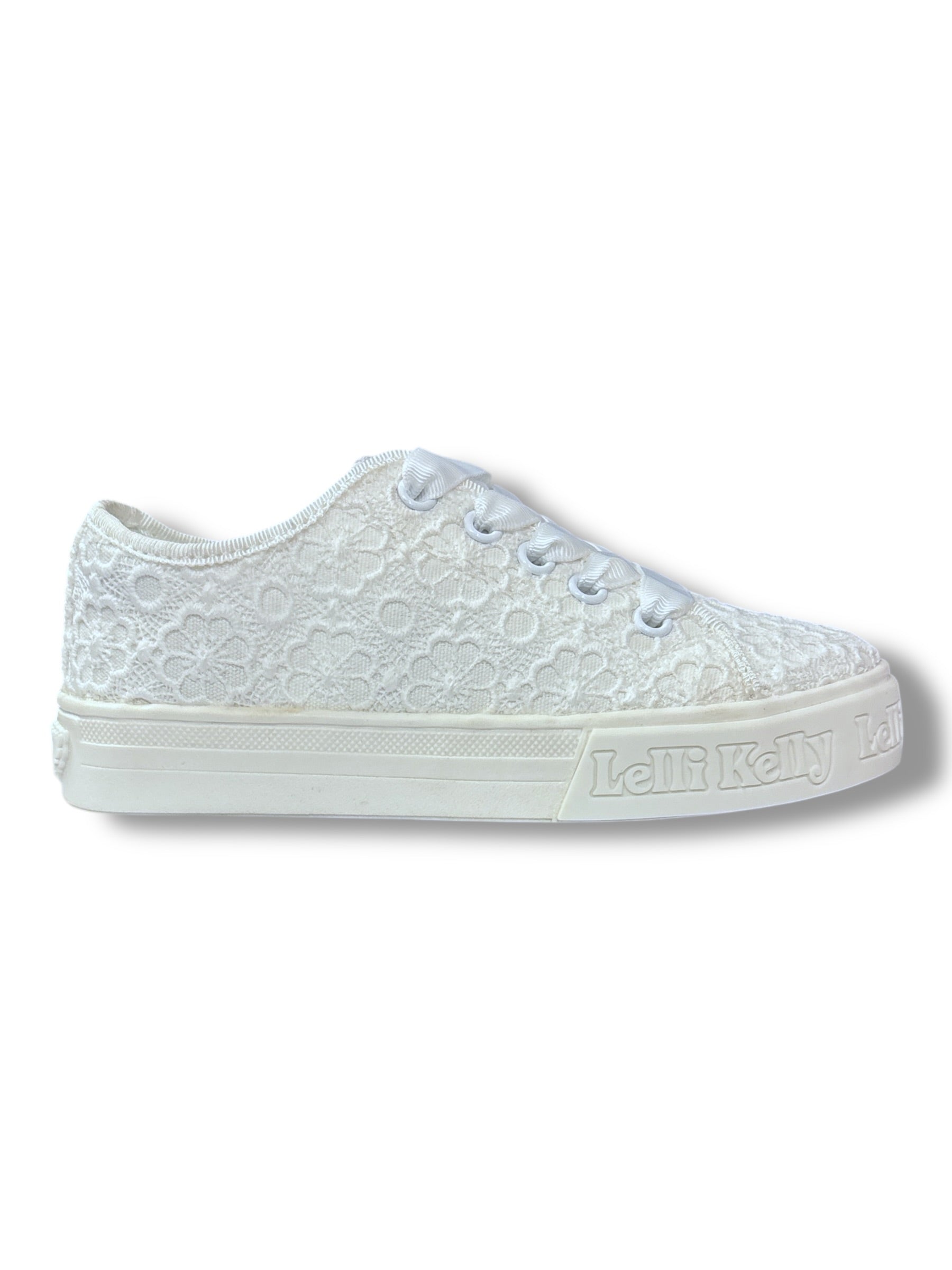 Lelli Kelly - Girls white/floral lace shoe - Bianca