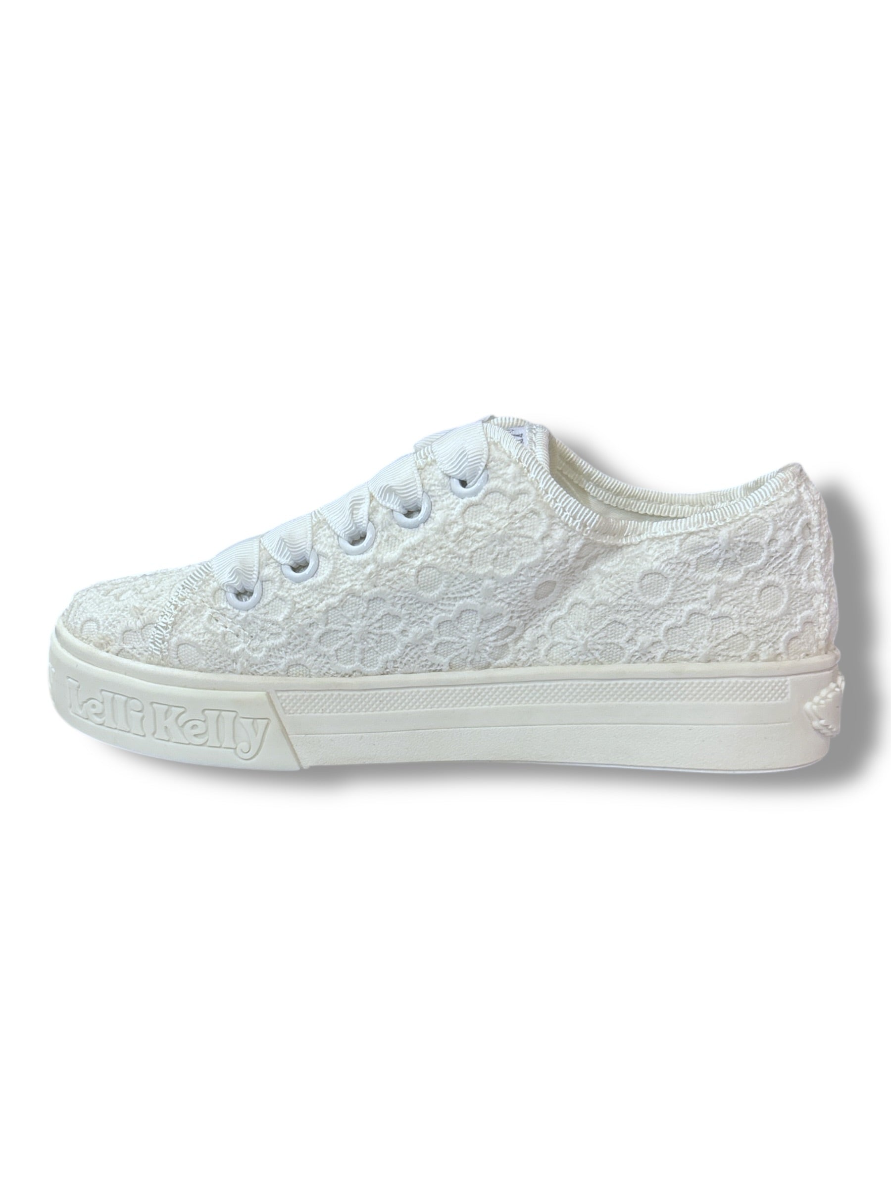 Lelli Kelly - Girls white/floral lace shoe - Bianca