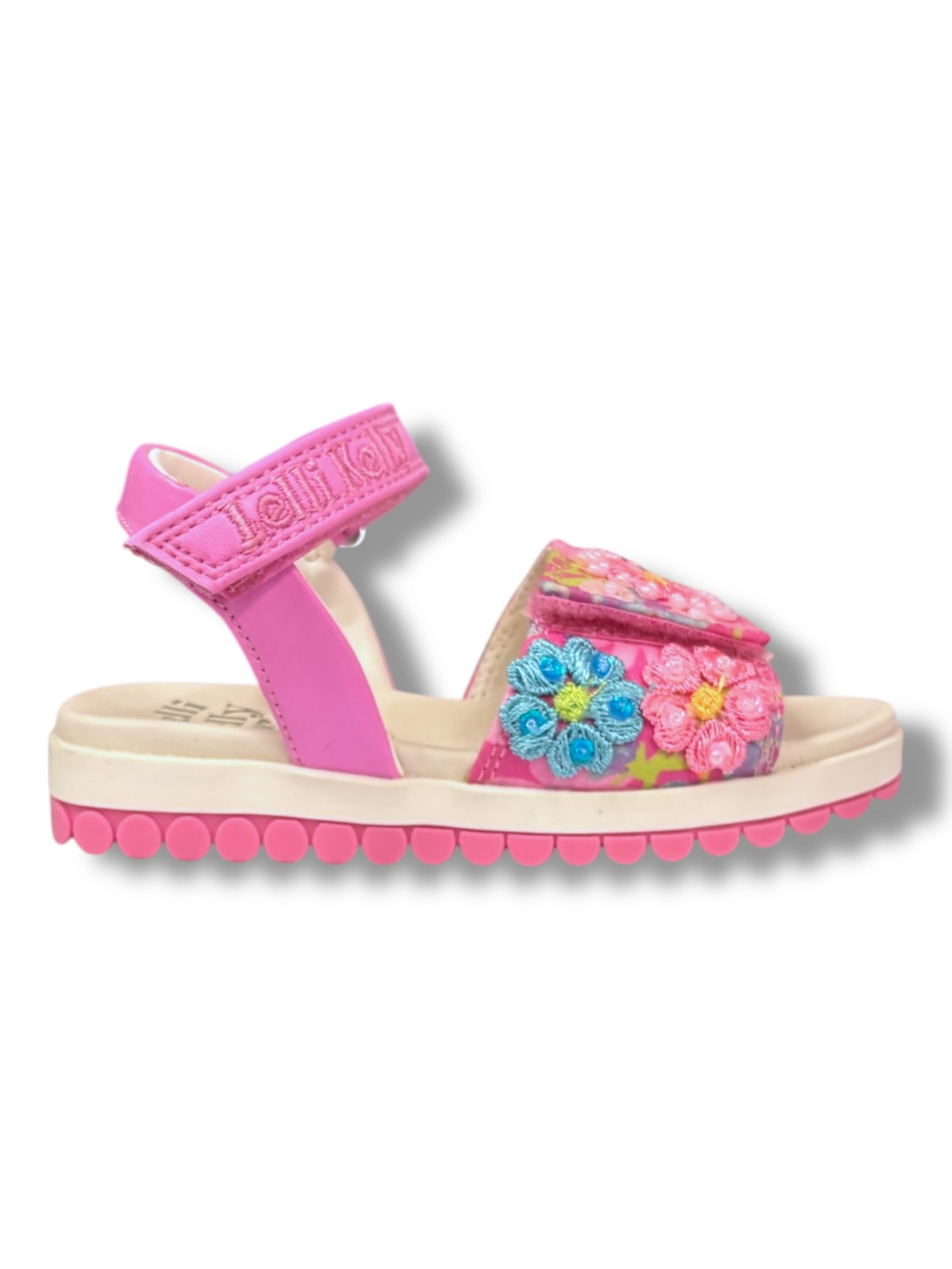 Lelli Kelly - Girls pink/flower Velcro sandal - Eloise