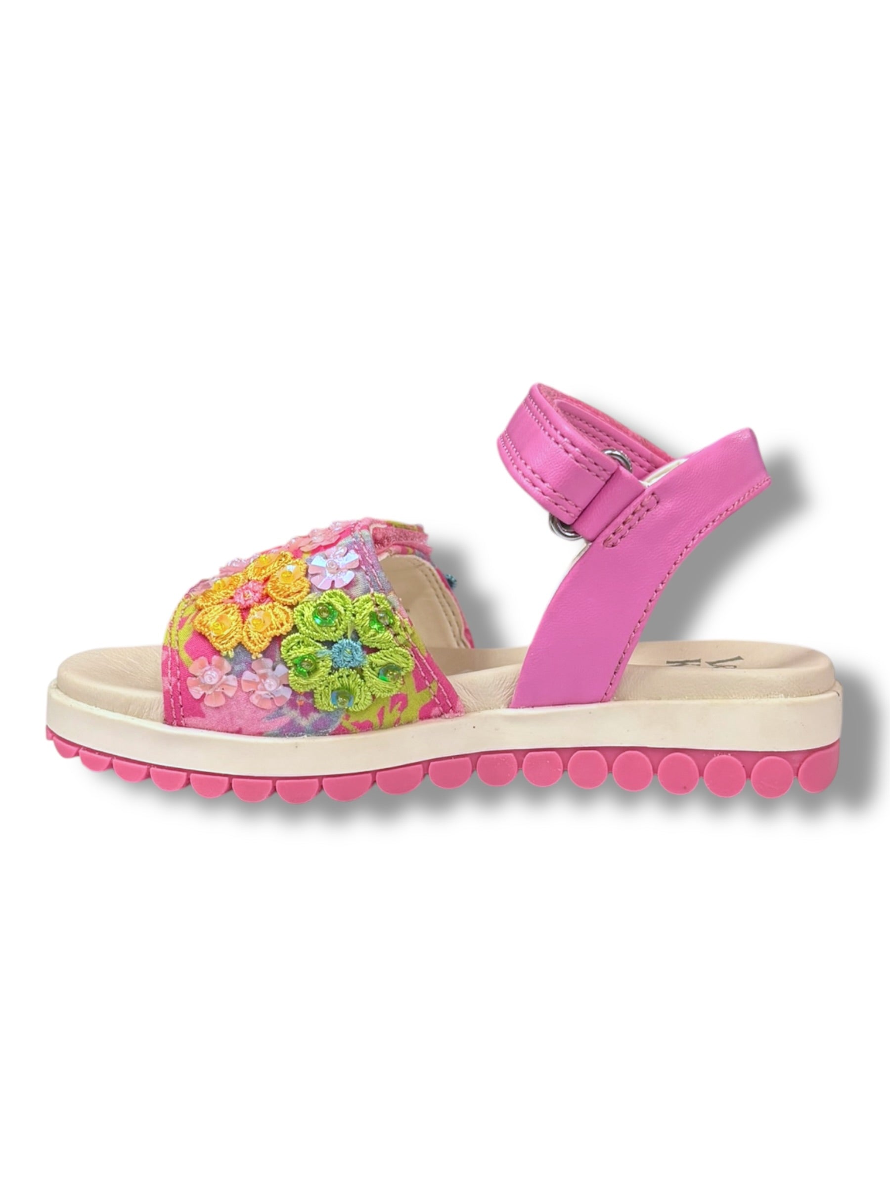 Lelli Kelly - Girls pink/flower Velcro sandal - Eloise