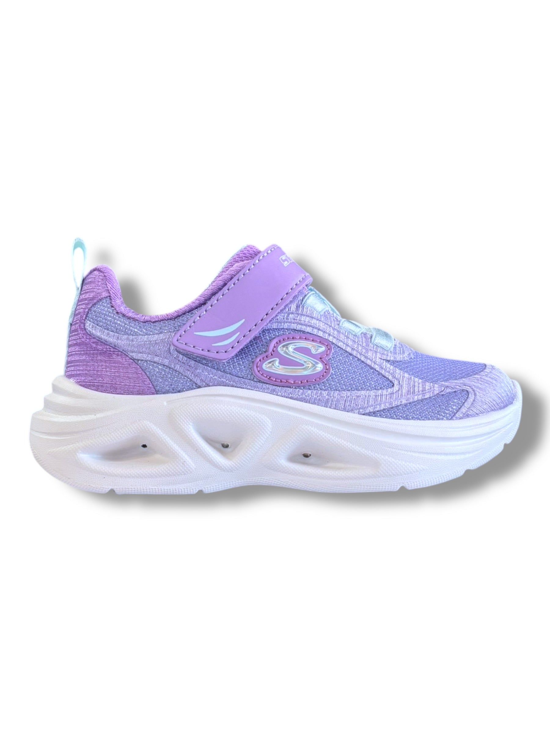 Skechers - Girls lavender/aqua lights Velcro runner - Sola glow 2.0