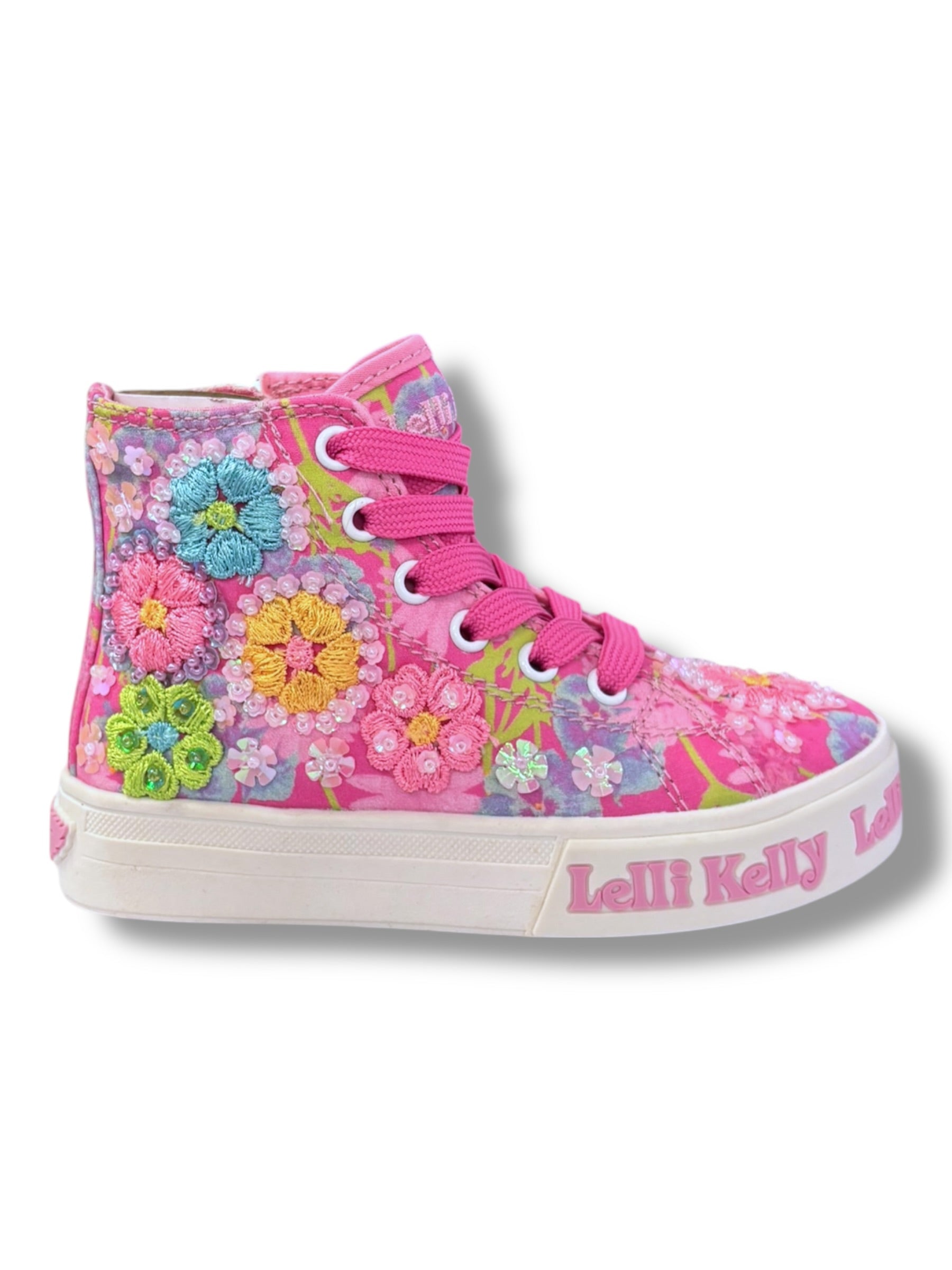 Lelli Kelly - Girls pink/floral Hi-Top - Eloise