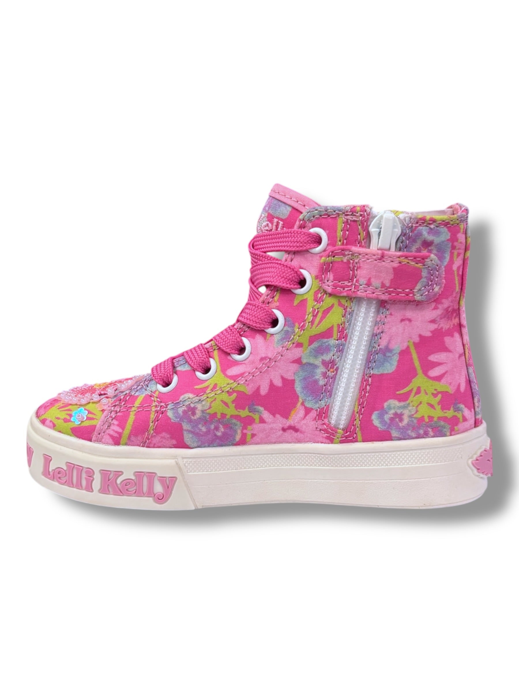 Lelli Kelly - Girls pink/floral Hi-Top - Eloise