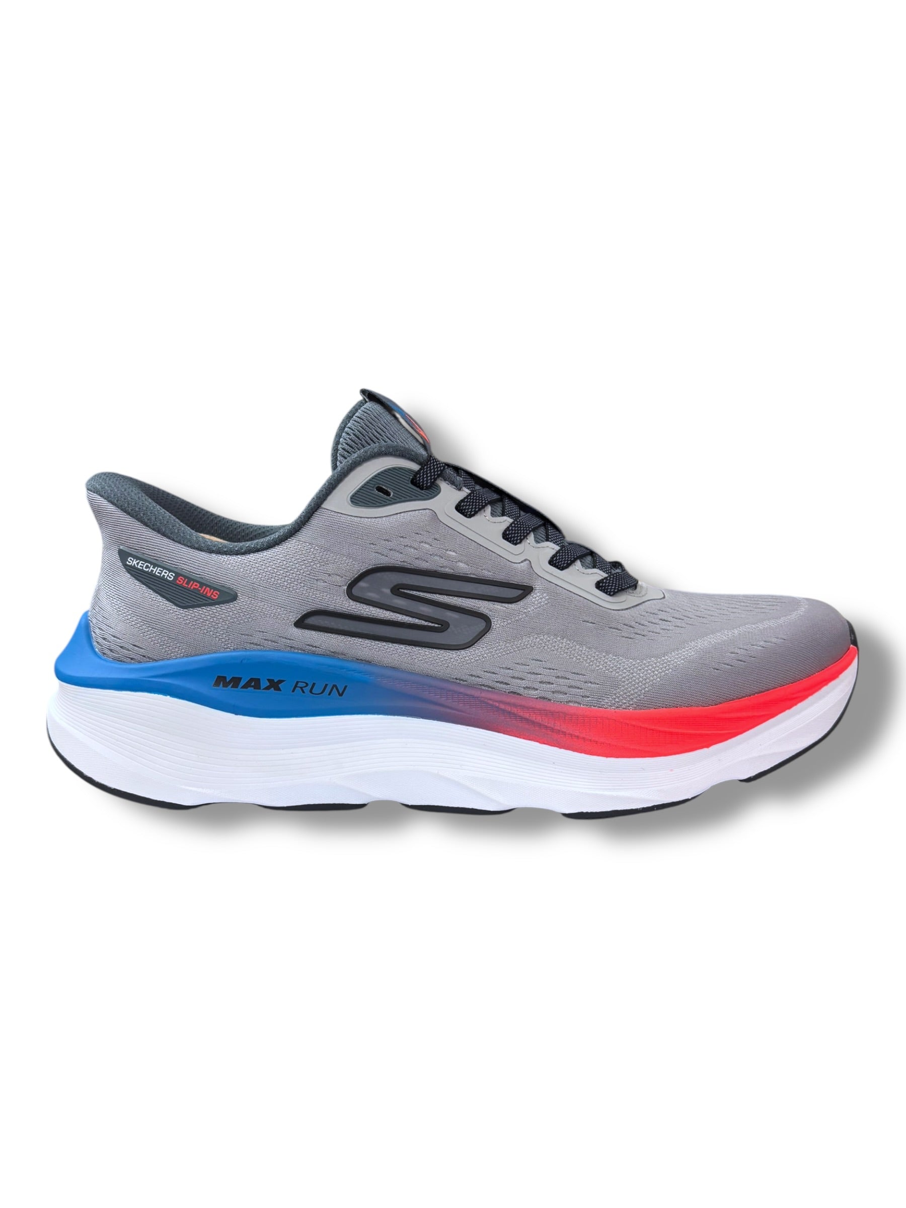 Skechers - Men’s grey/multi slip in runner - Max run