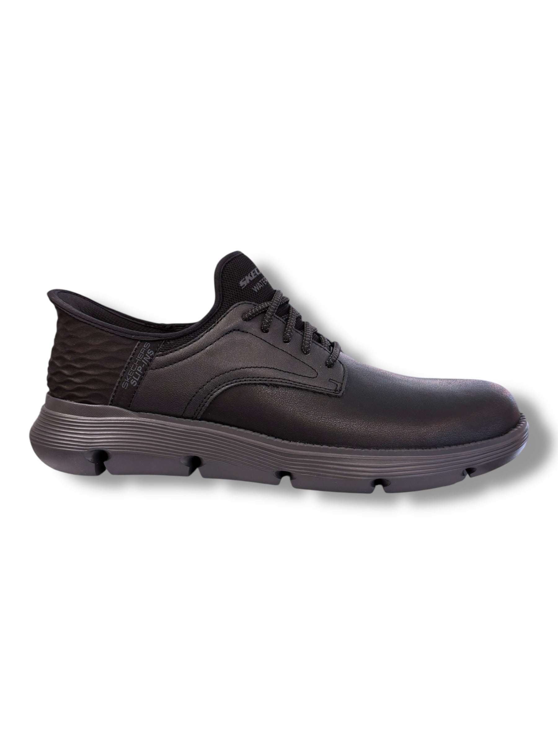 Skechers - Mens black slip- in waterproof shoe - Carlyn