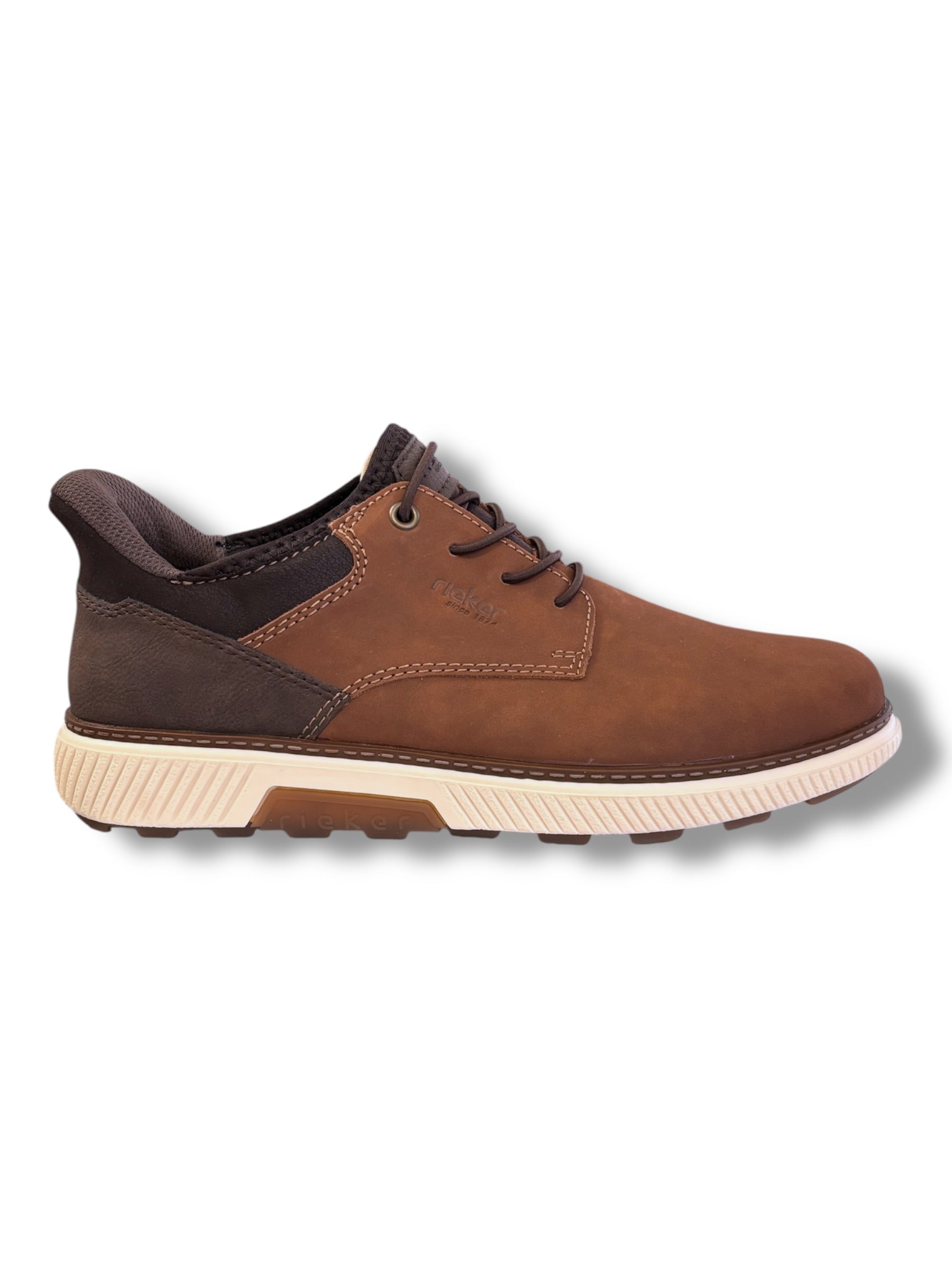 Rieker - Mens tan/dark brown slip-in shoe - B3357-24