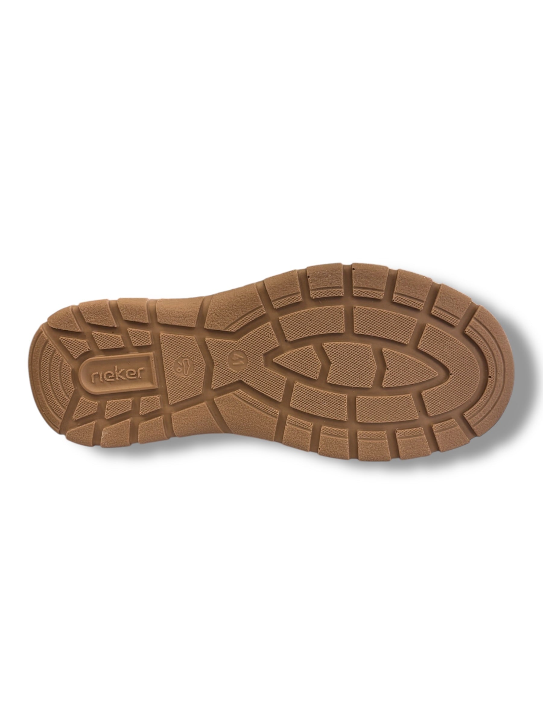 Rieker - Mens tan/brown elastic slip-in shoe - 03655-24
