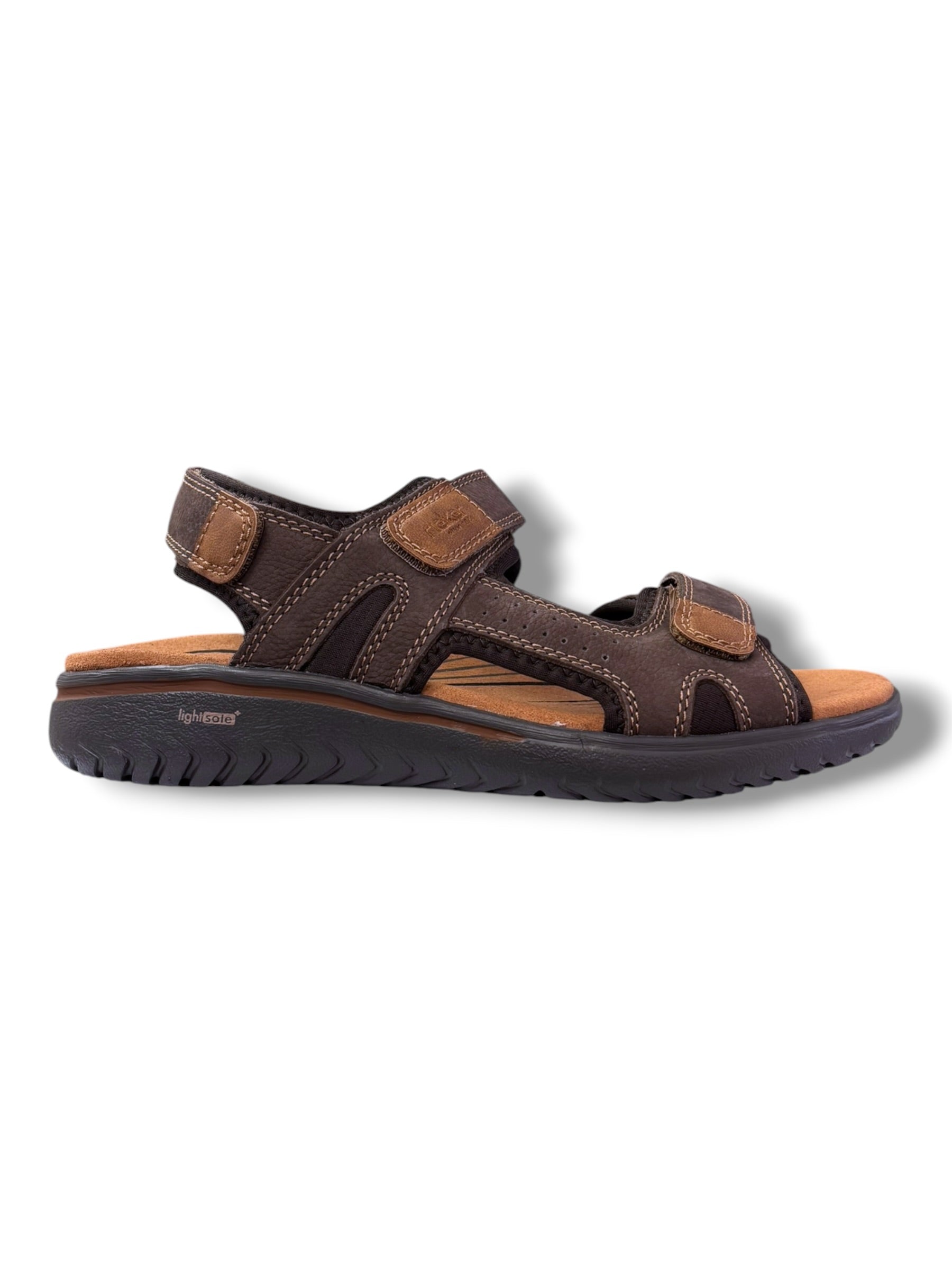 Rieker - Mens brown/tan Velcro sandal - 26450-26