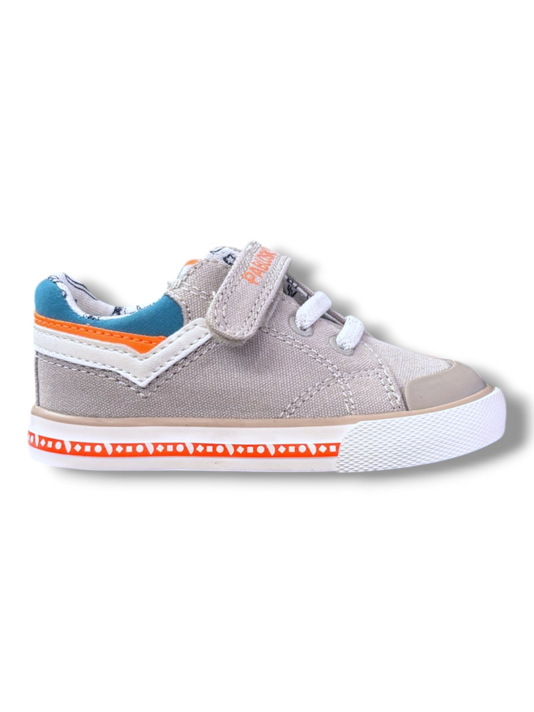 Pablosky - Grey canvas Velcro shoe - 984550