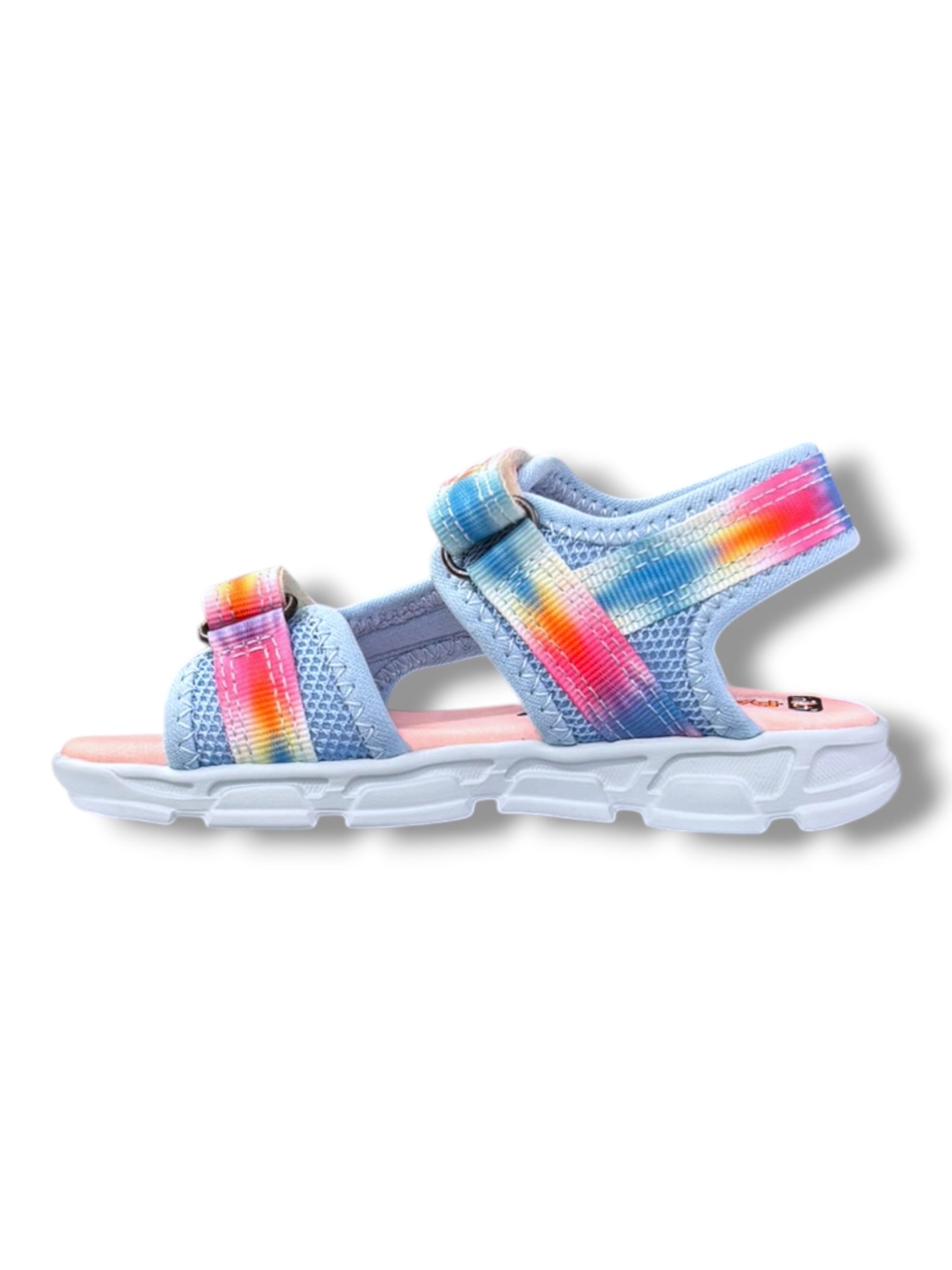 Pablosky - Girls blue/rainbow Velcro sandal - 986240