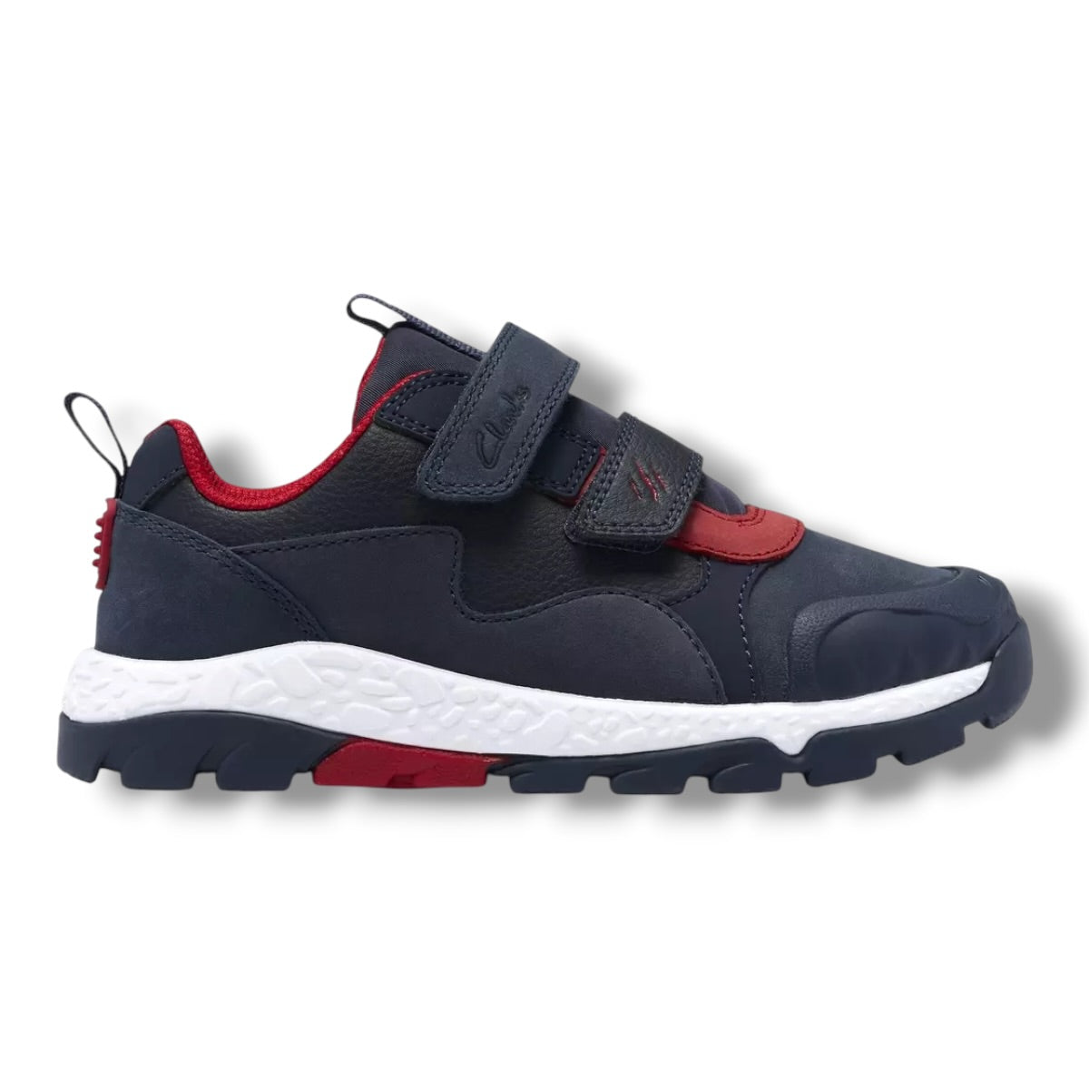 Clarks - Boys navy/red velcro shoe - Steggy2Track K