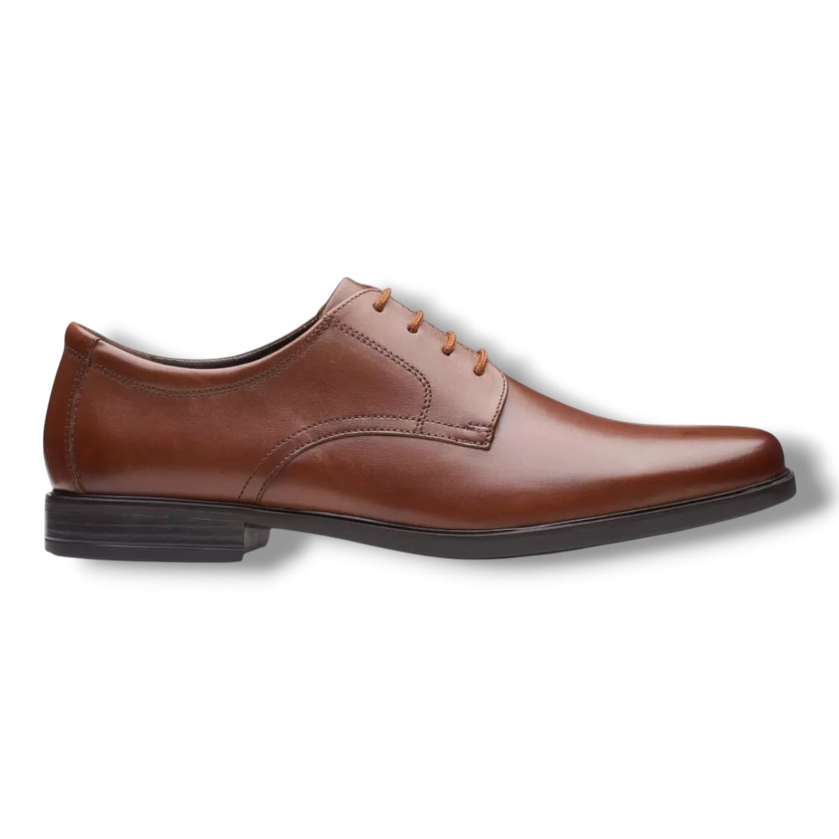 Clarks - Mens dark tan leather shoe - Howard walk