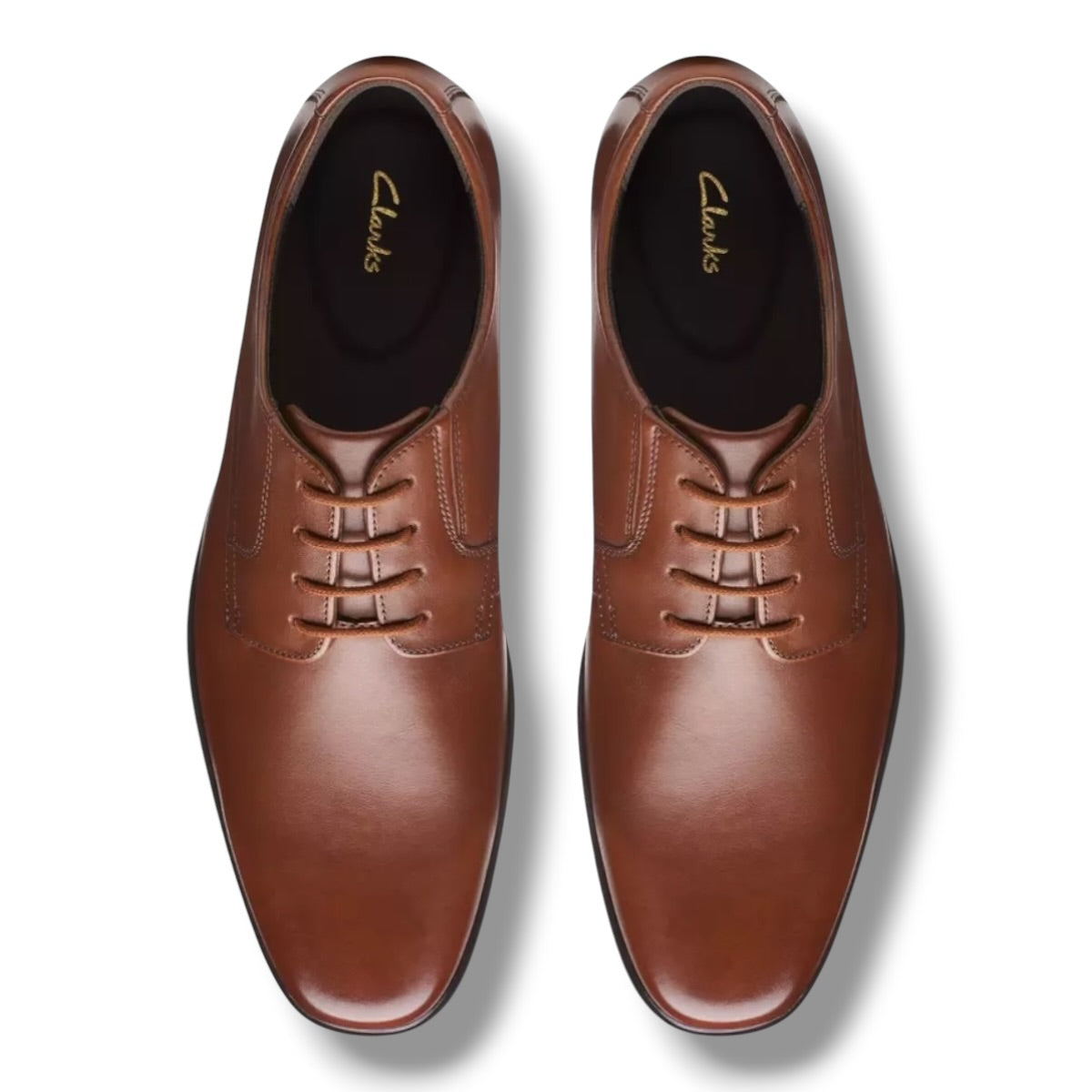 Clarks - Mens dark tan leather shoe - Howard walk