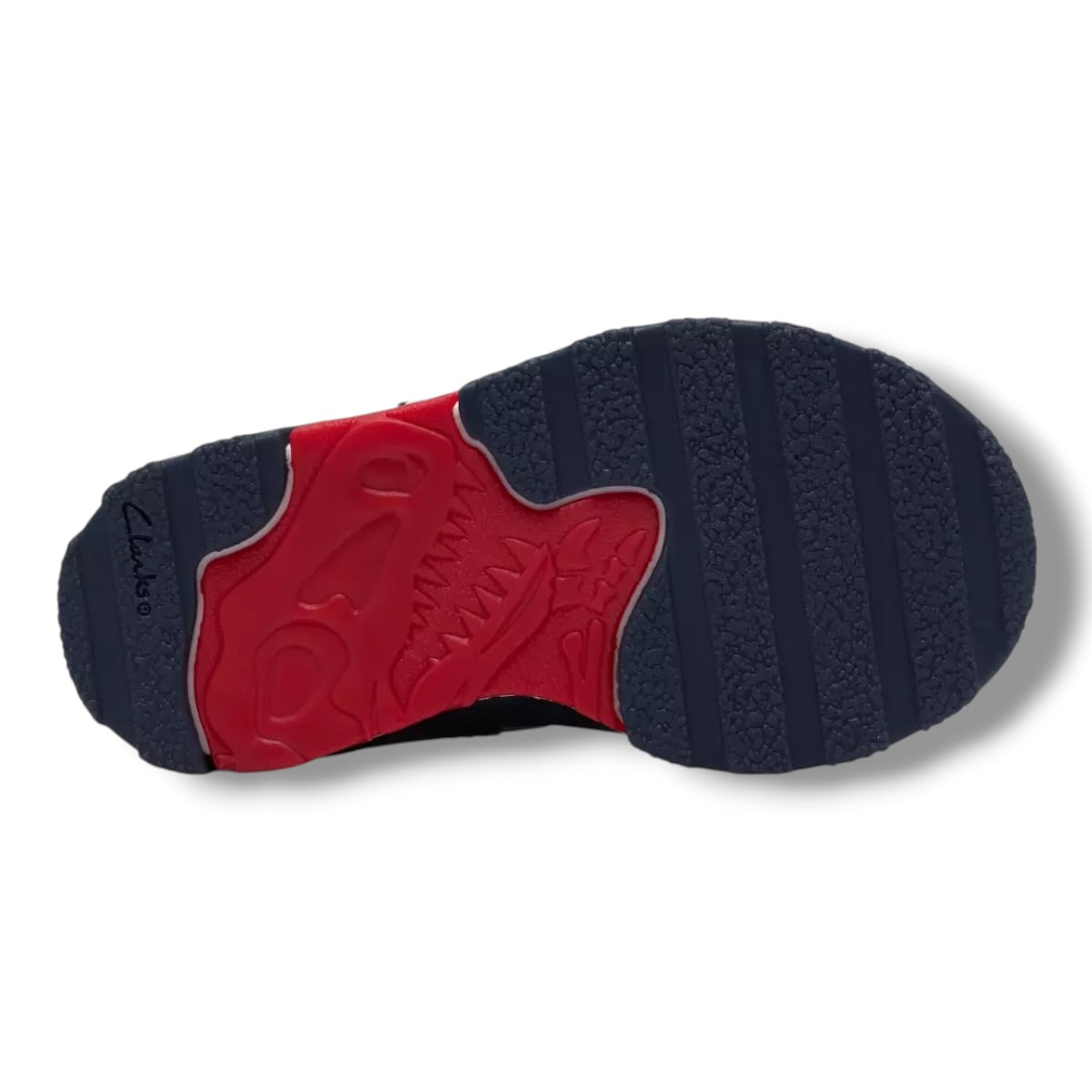 Clarks- Boys navy/red velcro shoe - Steggy2Track T