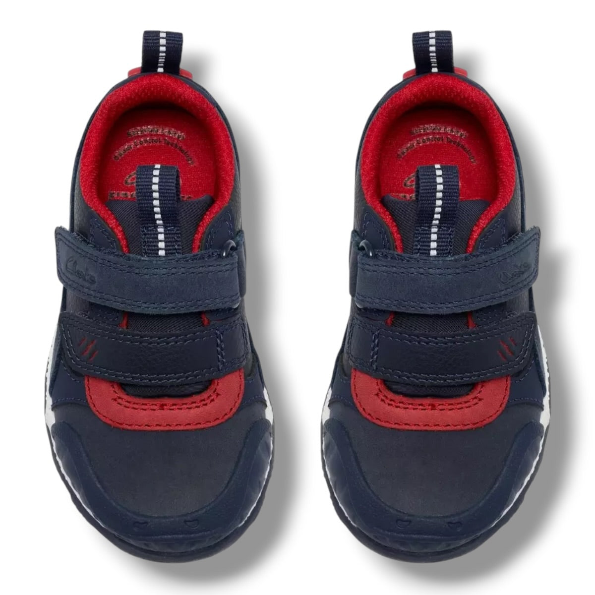 Clarks- Boys navy/red velcro shoe - Steggy2Track T