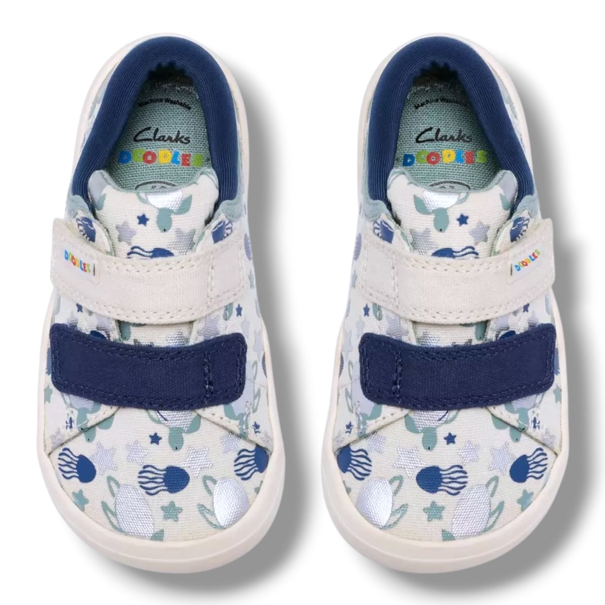 Clarks - Boys navy/white canvas - Briley Fly T