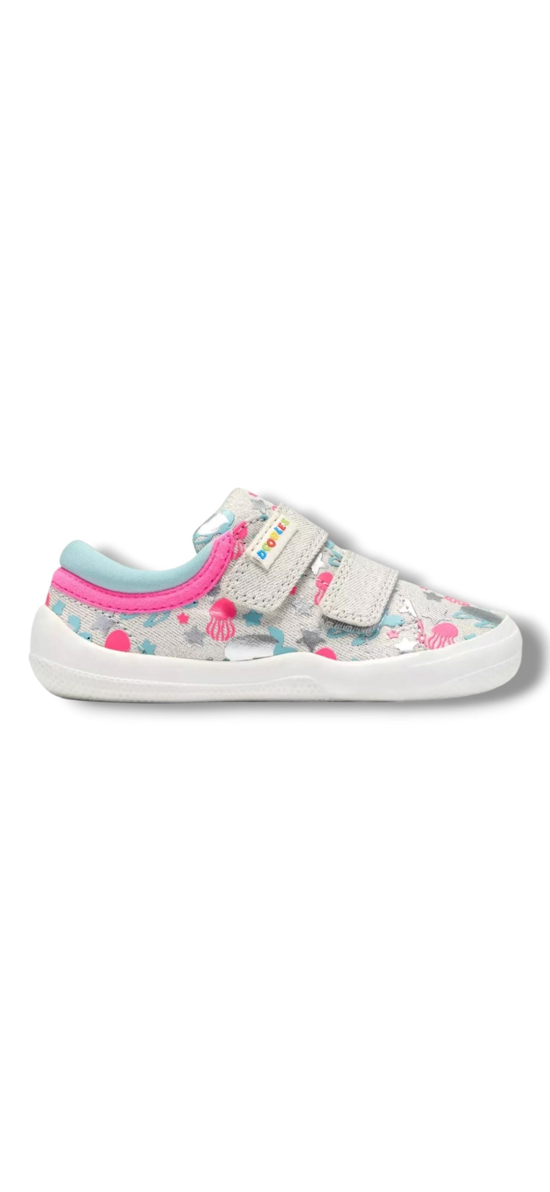 Clarks - Girls silver/multi canvas - Briley Fly T.
