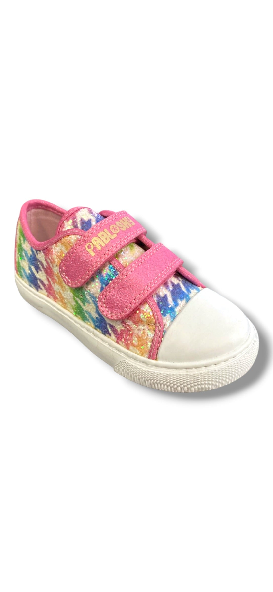 Pablosky - Girls - Multi-Colour Glitter Velcro Canvas Shoe