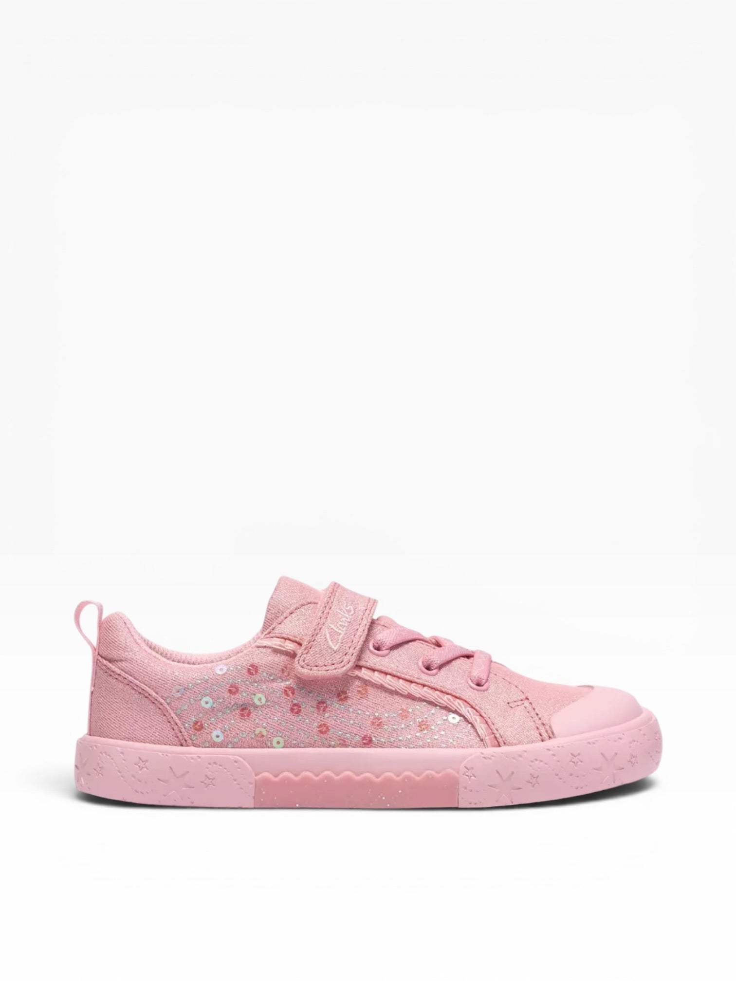 Clark’s - Girls pink glitter canvas - FoxingGleam K