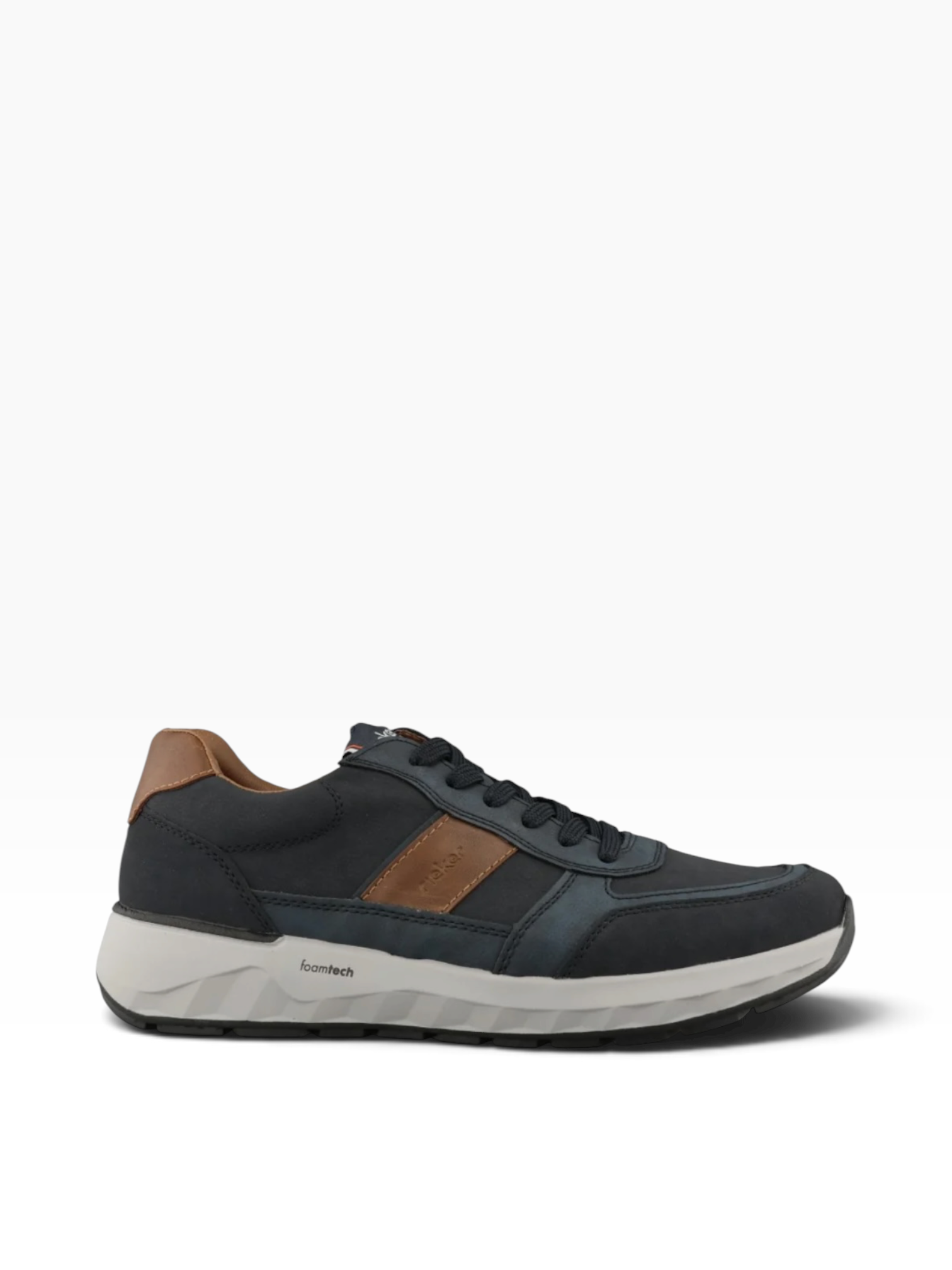 Rieker - Mens navy zip shoe - 11505-14