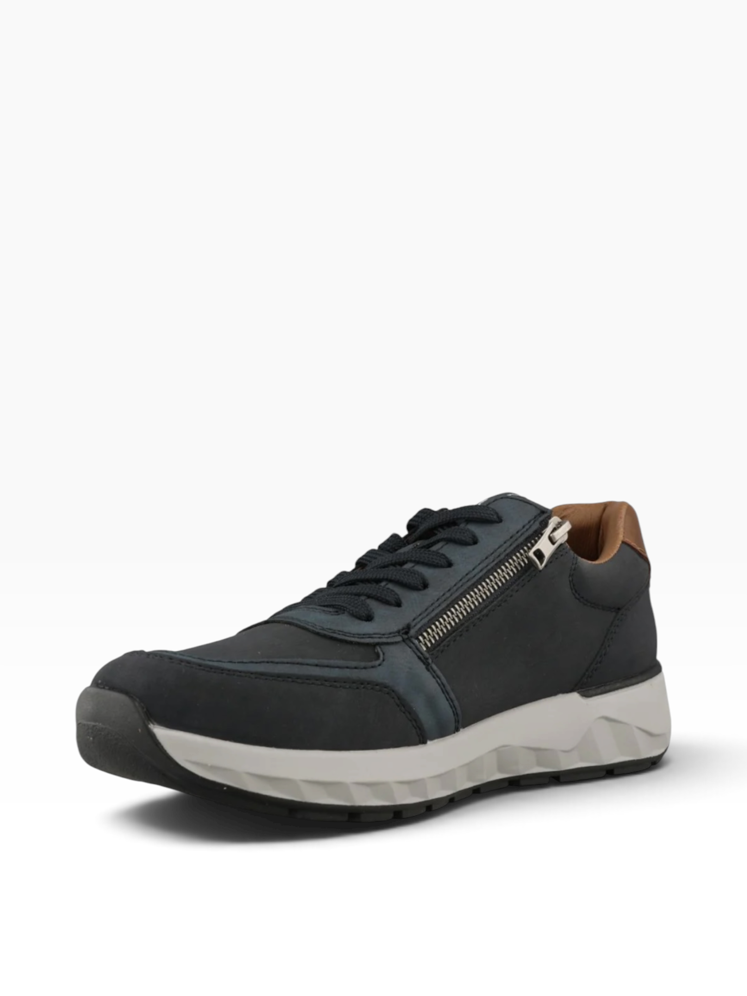 Rieker - Mens navy zip shoe - 11505-14