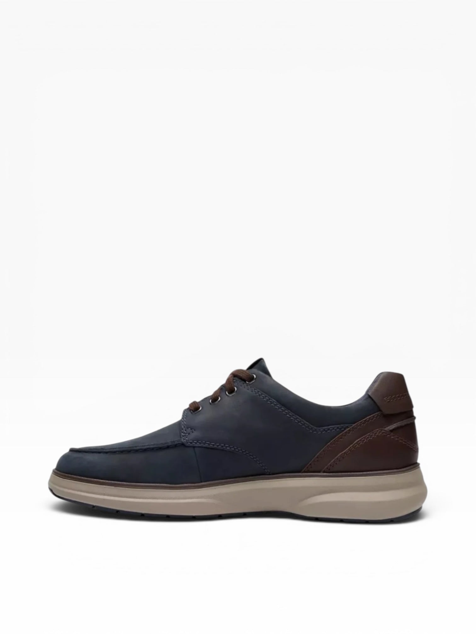 Clarks - Mens navy leather shoe - Mullan Moc