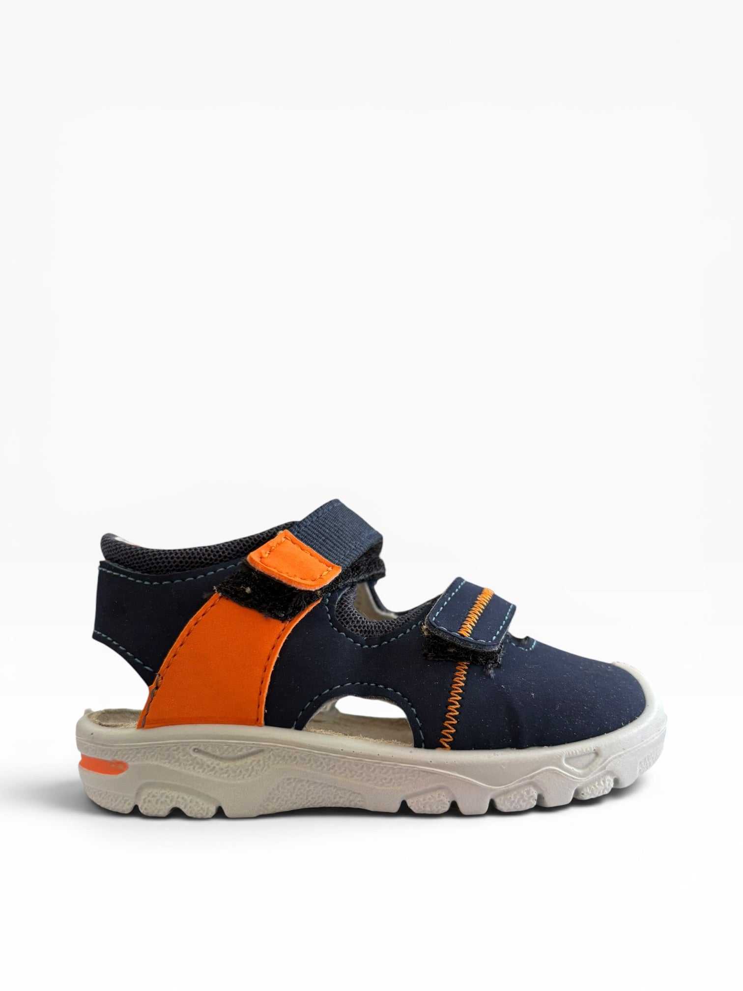 Ricosta - Boys navy/orange closed toe sandal - Dobby