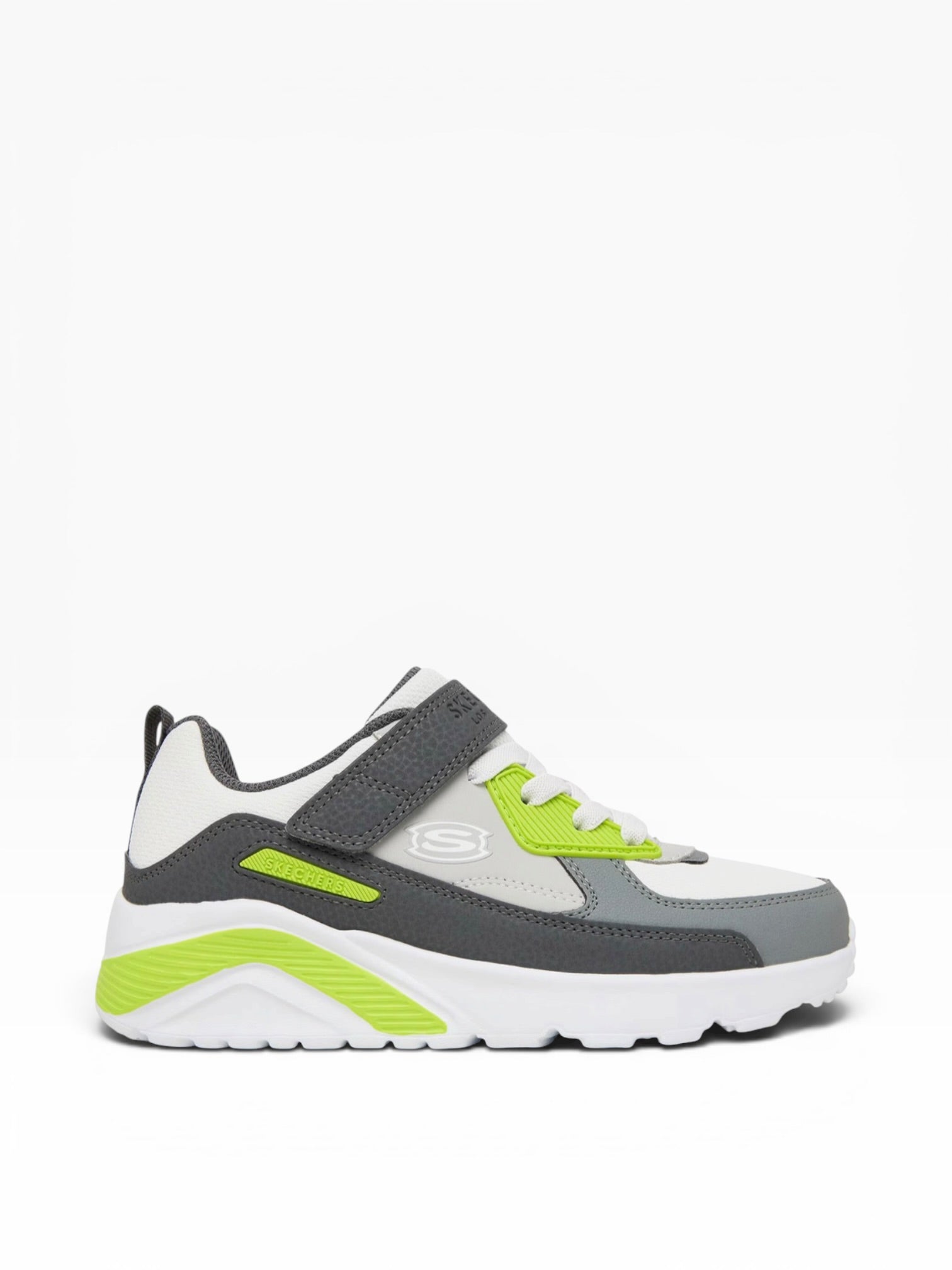 Skechers - Boys grey/white/lime runner - Revival-Edge