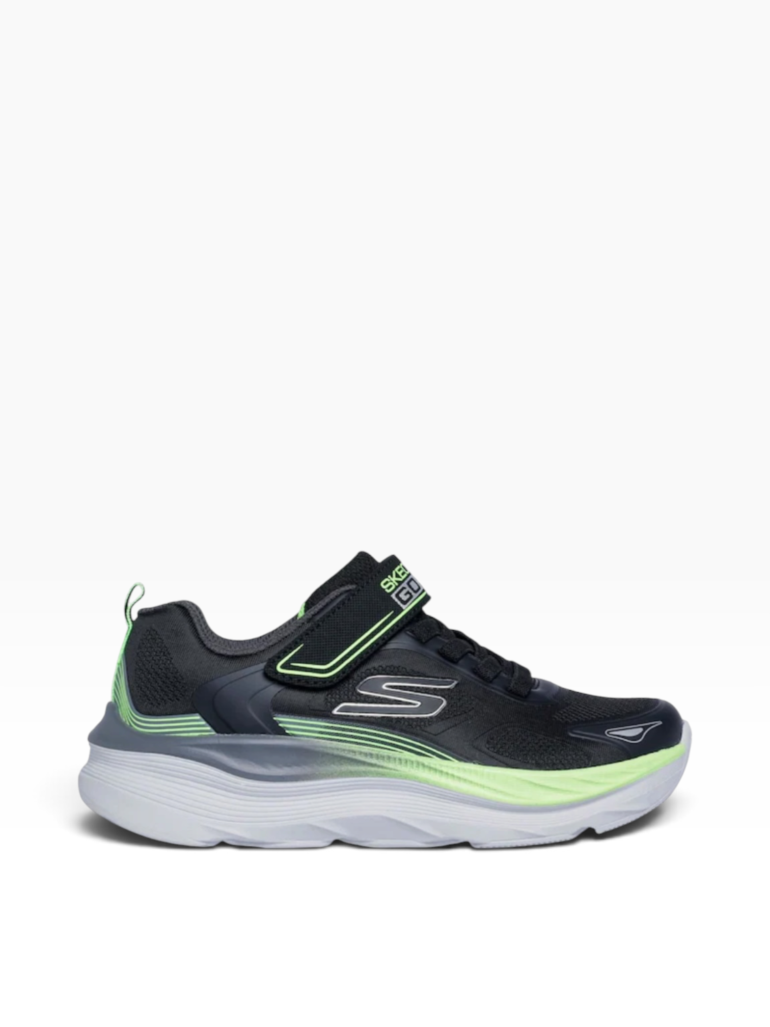 Skechers -Boys black/lime/grey runner - Max run