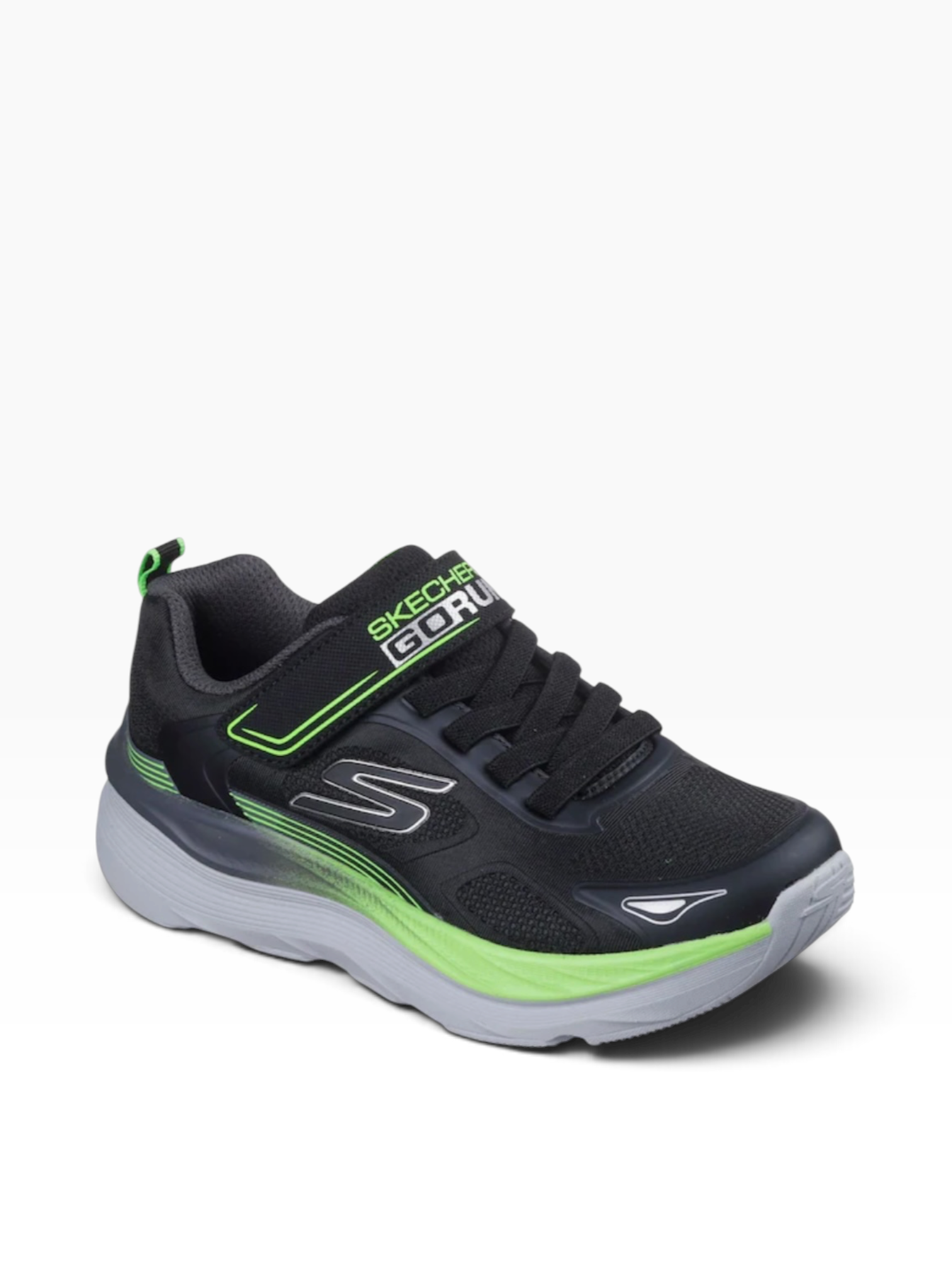 Skechers -Boys black/lime/grey runner - Max run