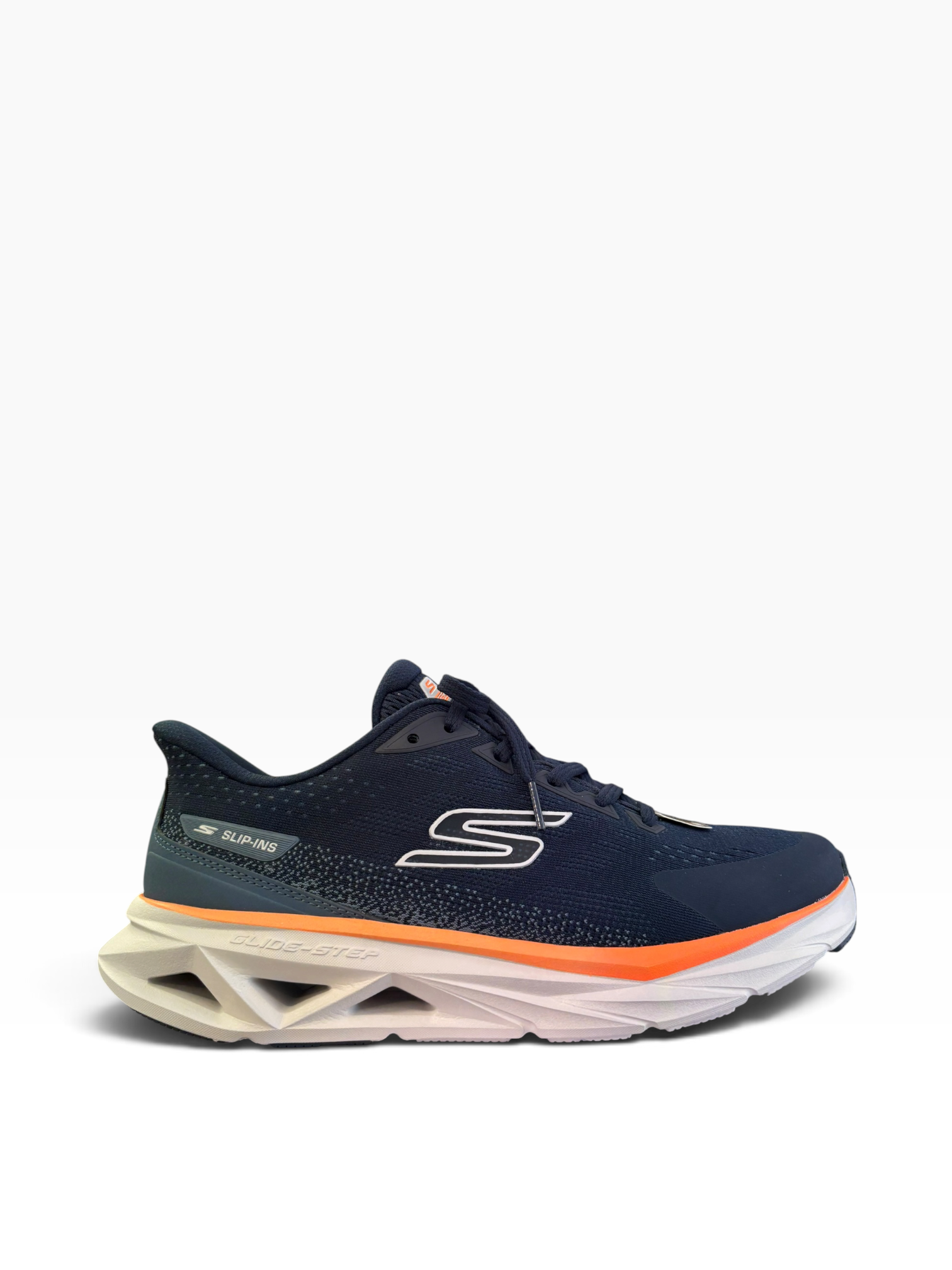 Skechers - Mens navy/orangw runner - Glide-step vortex