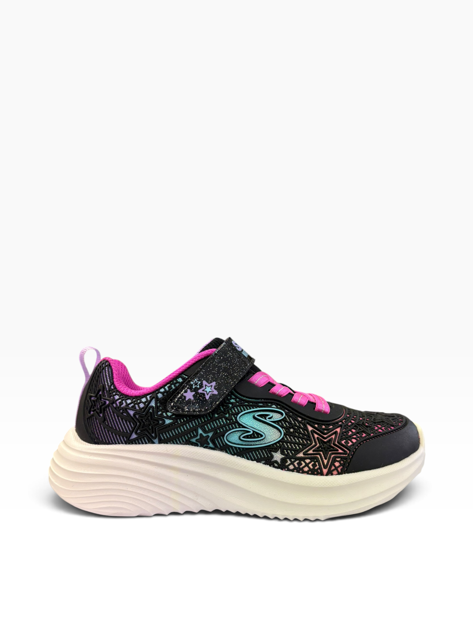Skechers - Girls black/multi runner - Aqua twirl
