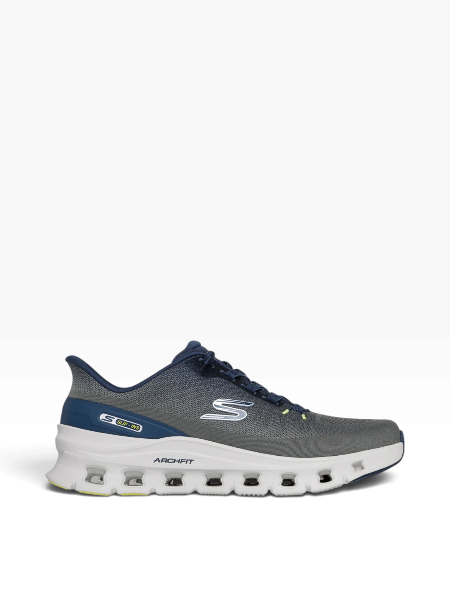Skechers - Mens olive/navy slip-in runner- Arch Fit Glide-Step Pro