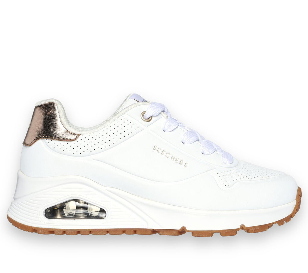 Skechers - Girls white/rose gold runner - Shimmer away