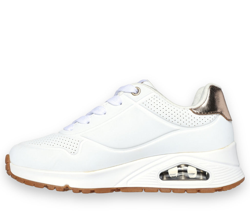 Skechers - Girls white/rose gold runner - Shimmer away