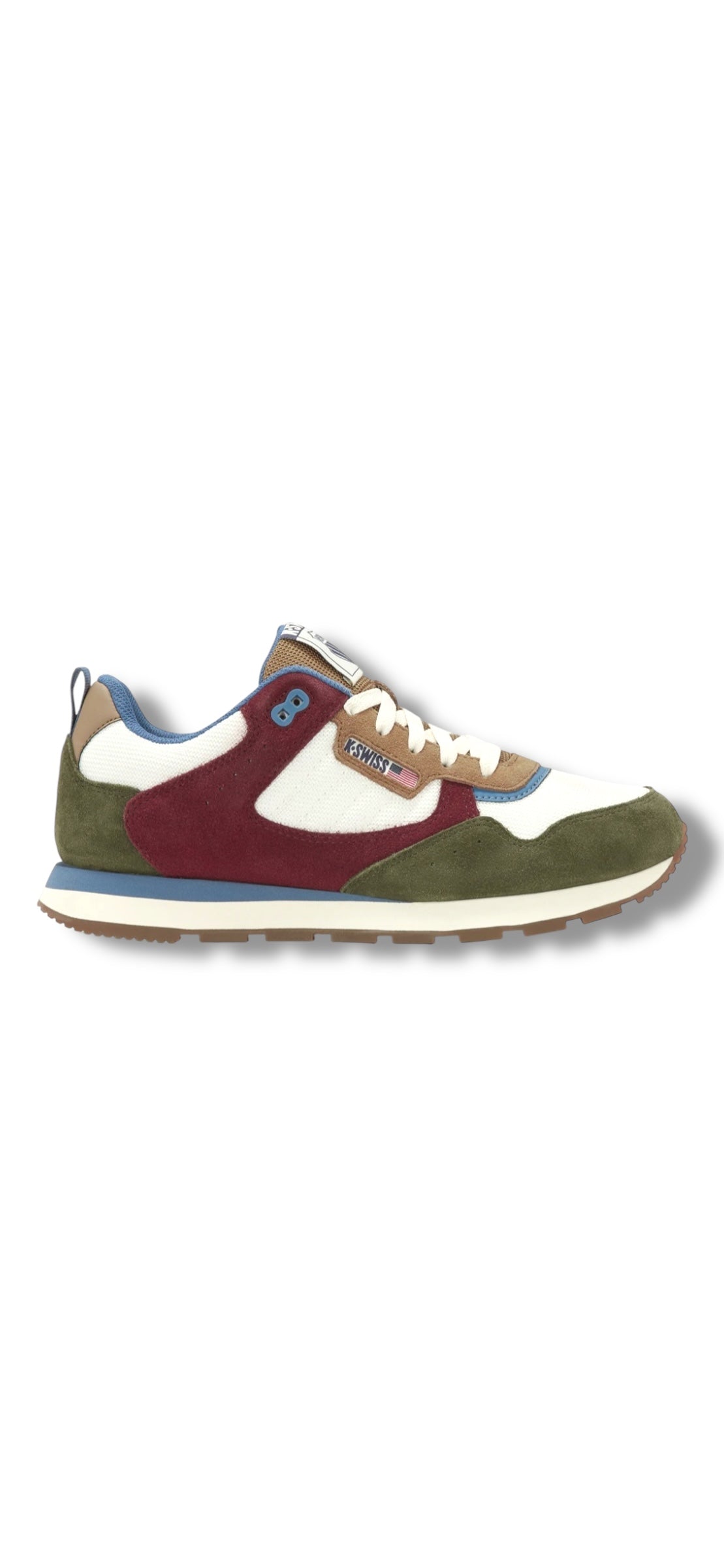 K Swiss - Mens burgundy/white/green shoe - Vista Runner T