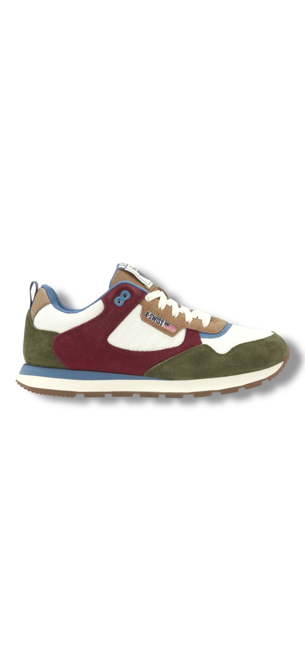 K Swiss - Mens burgundy/white/green shoe - Vista Runner T