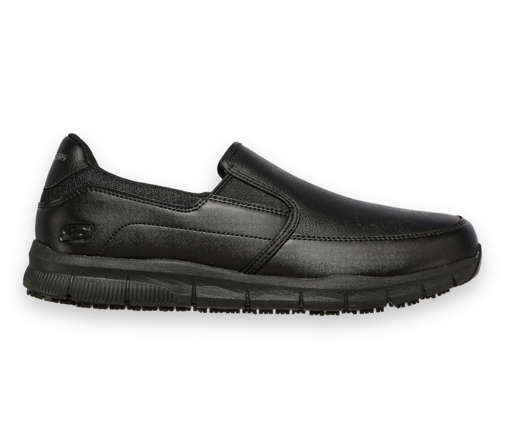 Skechers - Men - Black Slip-On - Slip Resistant Shoe