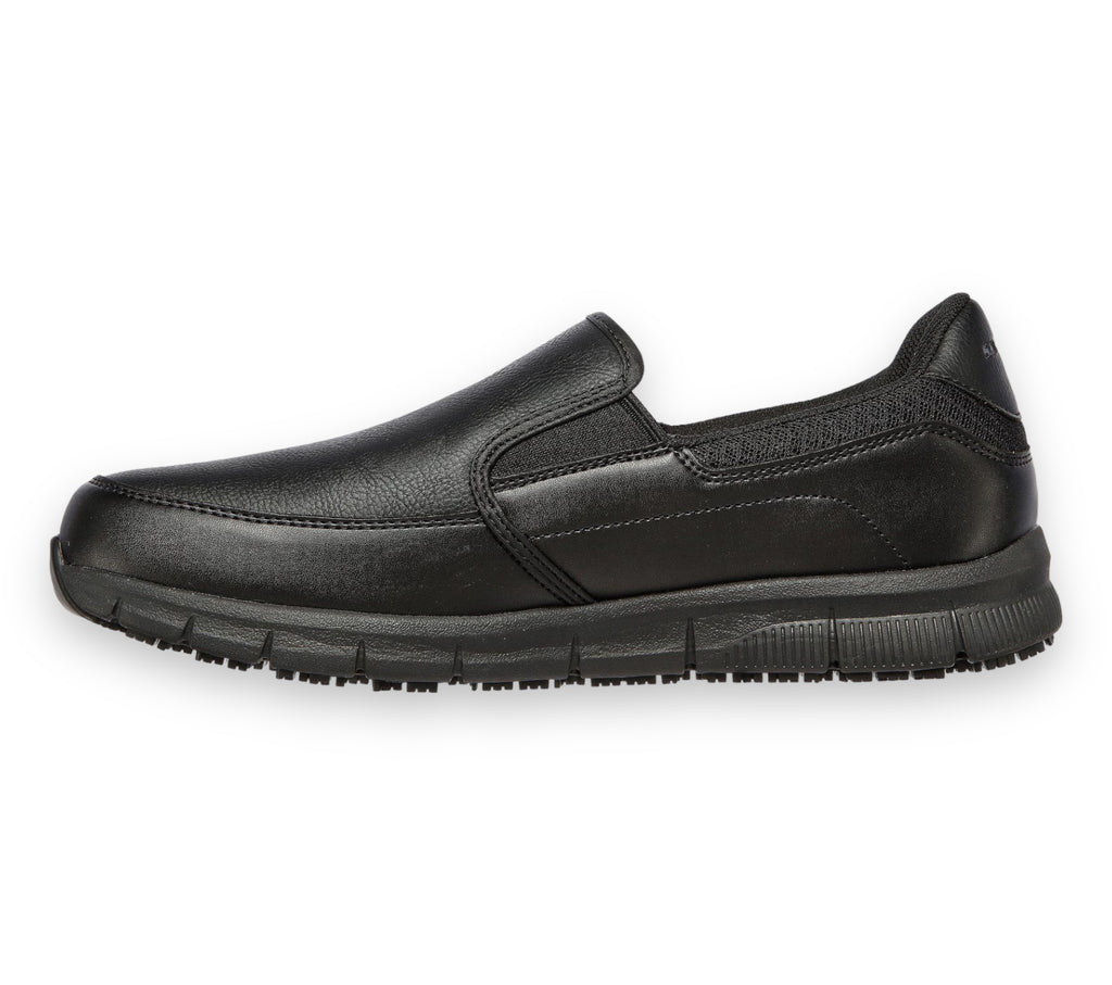 Skechers - Men - Black Slip-On - Slip Resistant Shoe