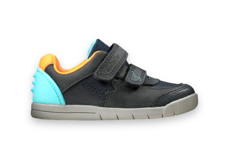 Clarks  - Navy & Orange - Rex Quest T