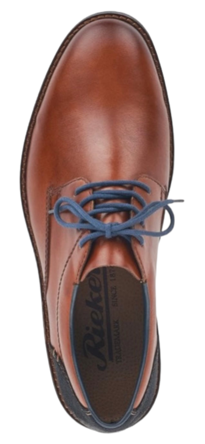 Rieker- Mens- Brown Shoe with Navy Heel and Navy Lace