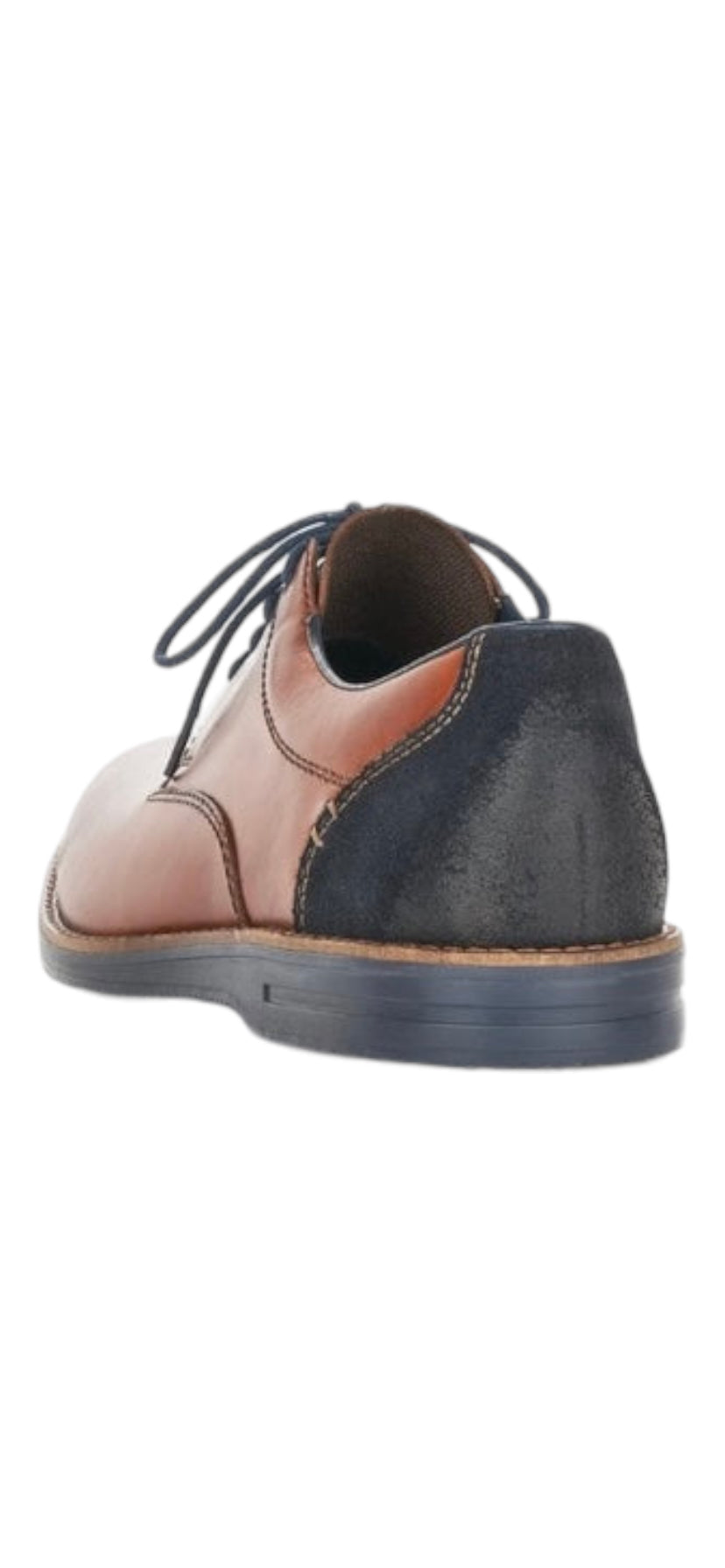 Rieker- Mens- Brown Shoe with Navy Heel and Navy Lace