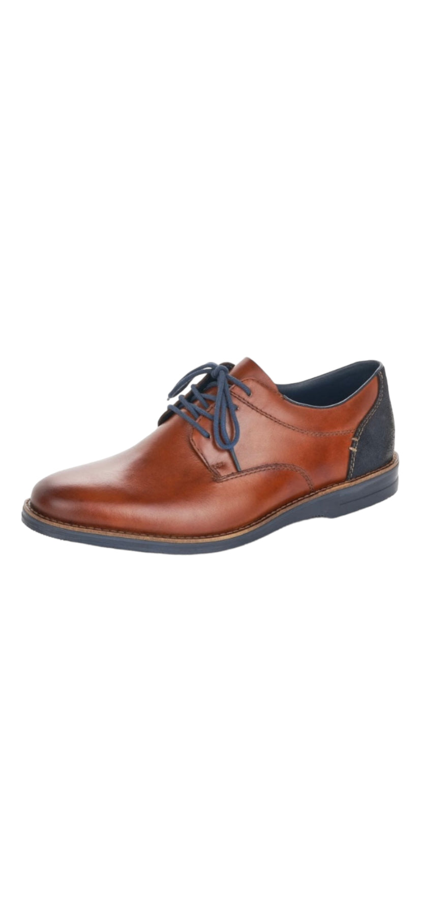 Rieker- Mens- Brown Shoe with Navy Heel and Navy Lace